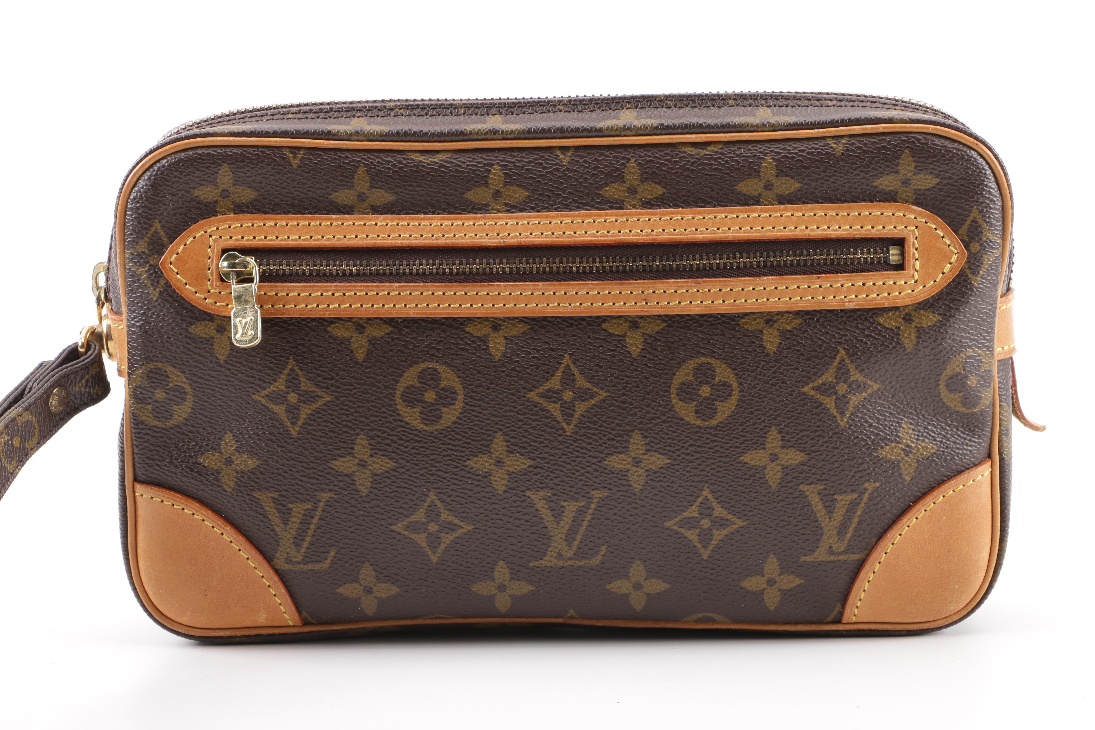 1991 Vintage Louis Vuitton Paris Marly Dragonne Monogram Canvas Wristlet