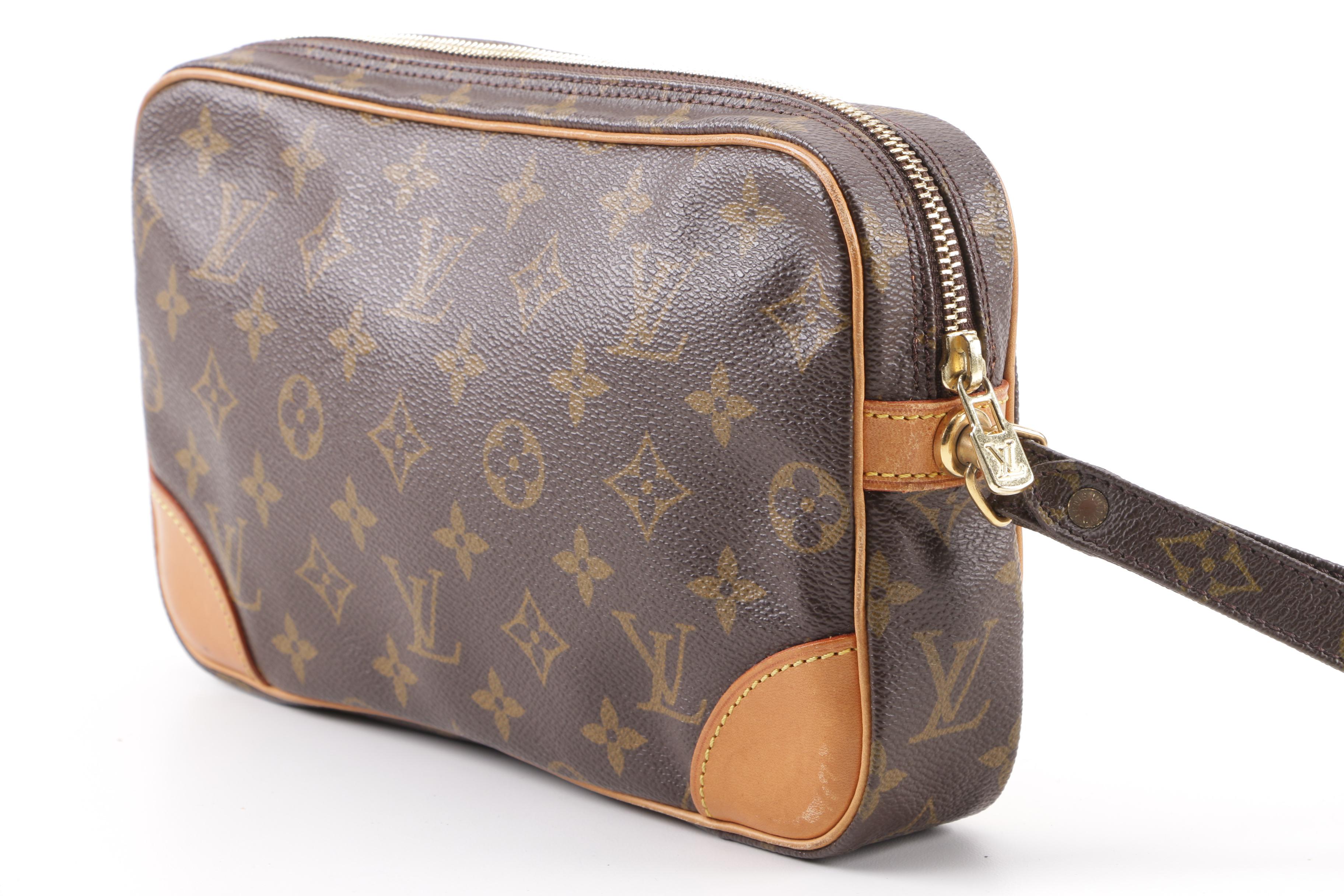 1991 Vintage Louis Vuitton Paris Marly Dragonne Monogram Canvas Wristlet