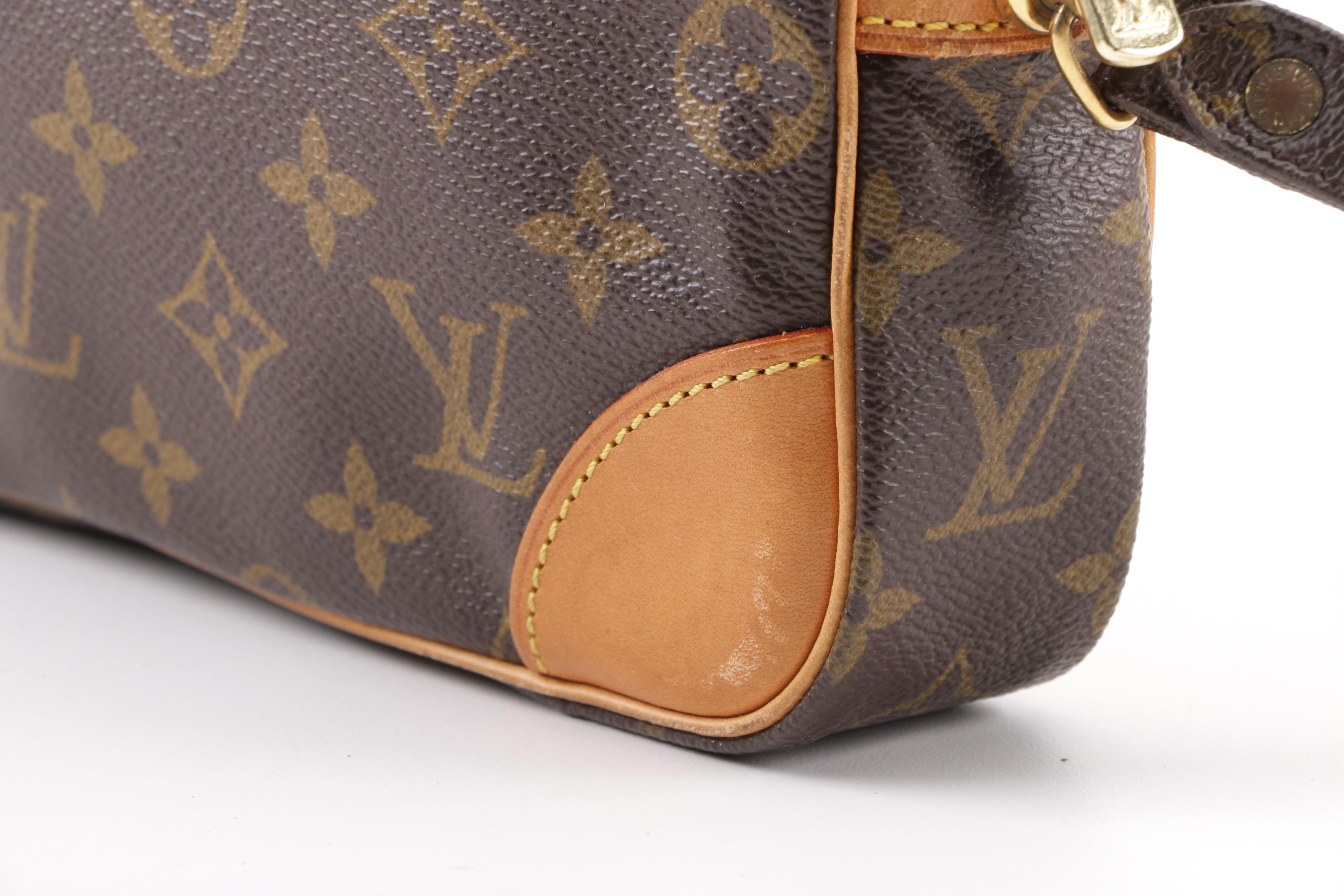 1991 Vintage Louis Vuitton Paris Marly Dragonne Monogram Canvas Wristlet