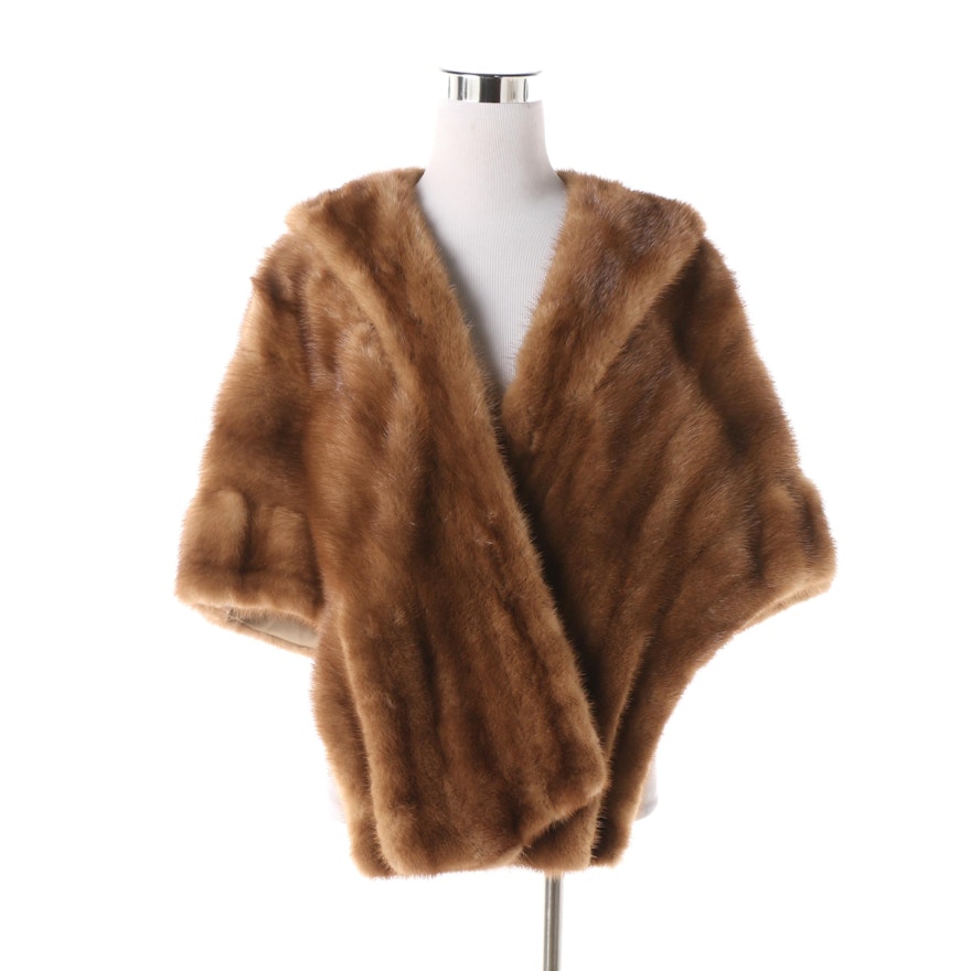 Women's Vintage George A. Hummel's Fur Salon Brown Mink Fur Stole