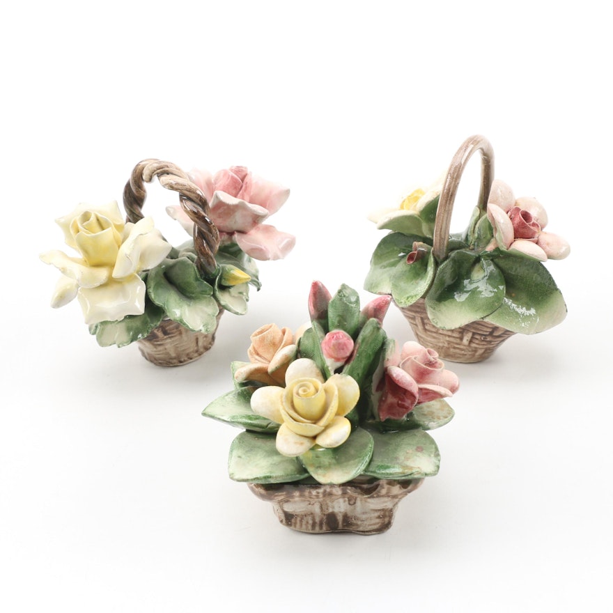 Capodimonte Porcelain Flower Figurines