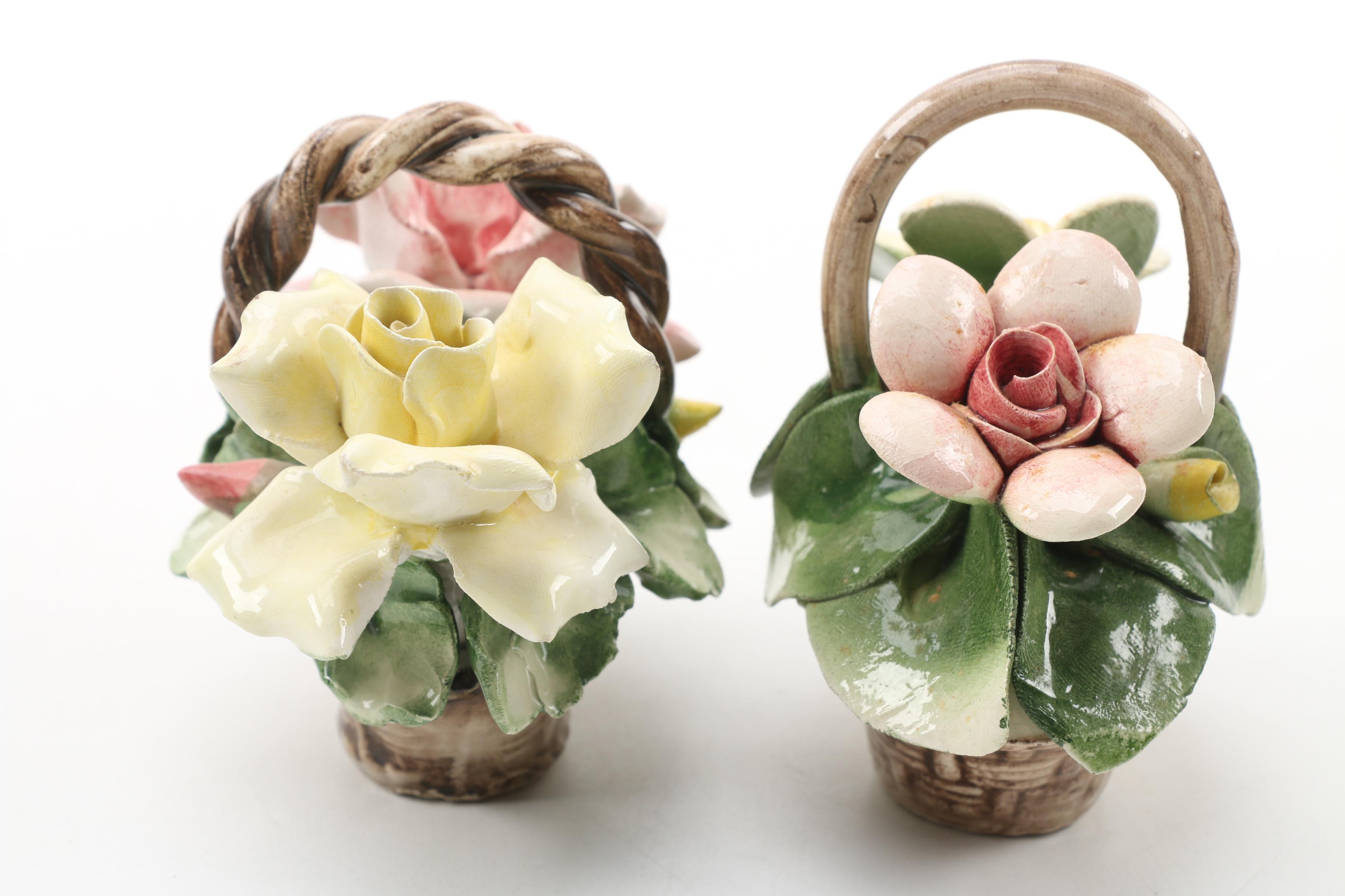 Capodimonte Porcelain Flower Figurines