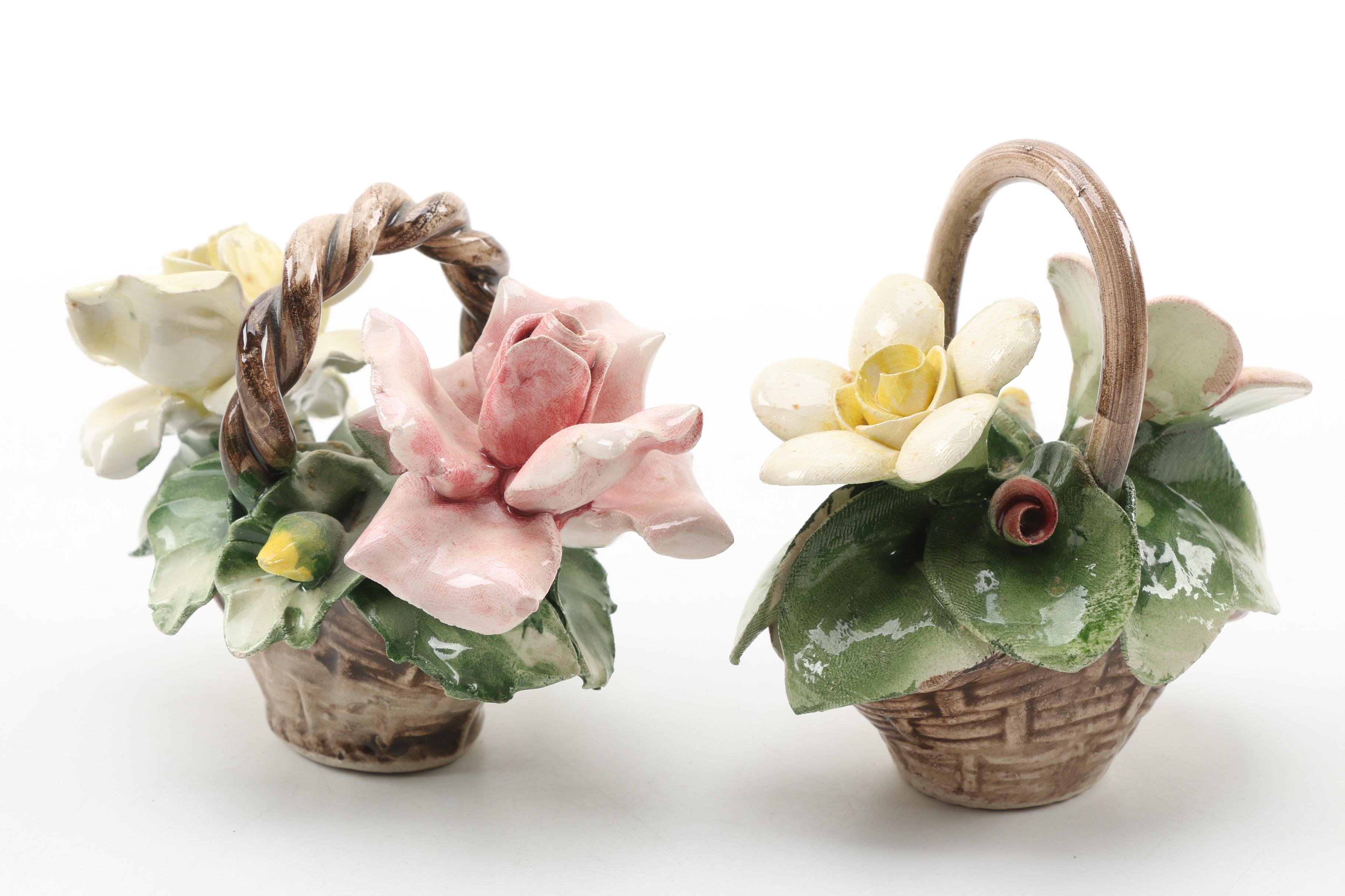 Capodimonte Porcelain Flower Figurines