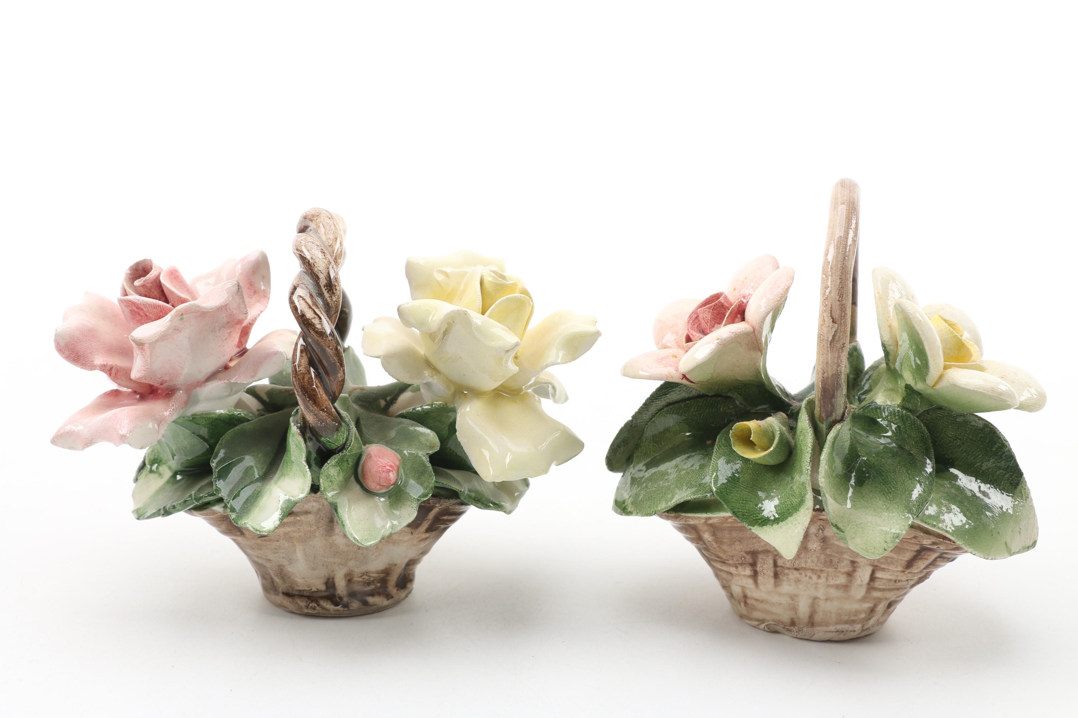 Capodimonte Porcelain Flower Figurines