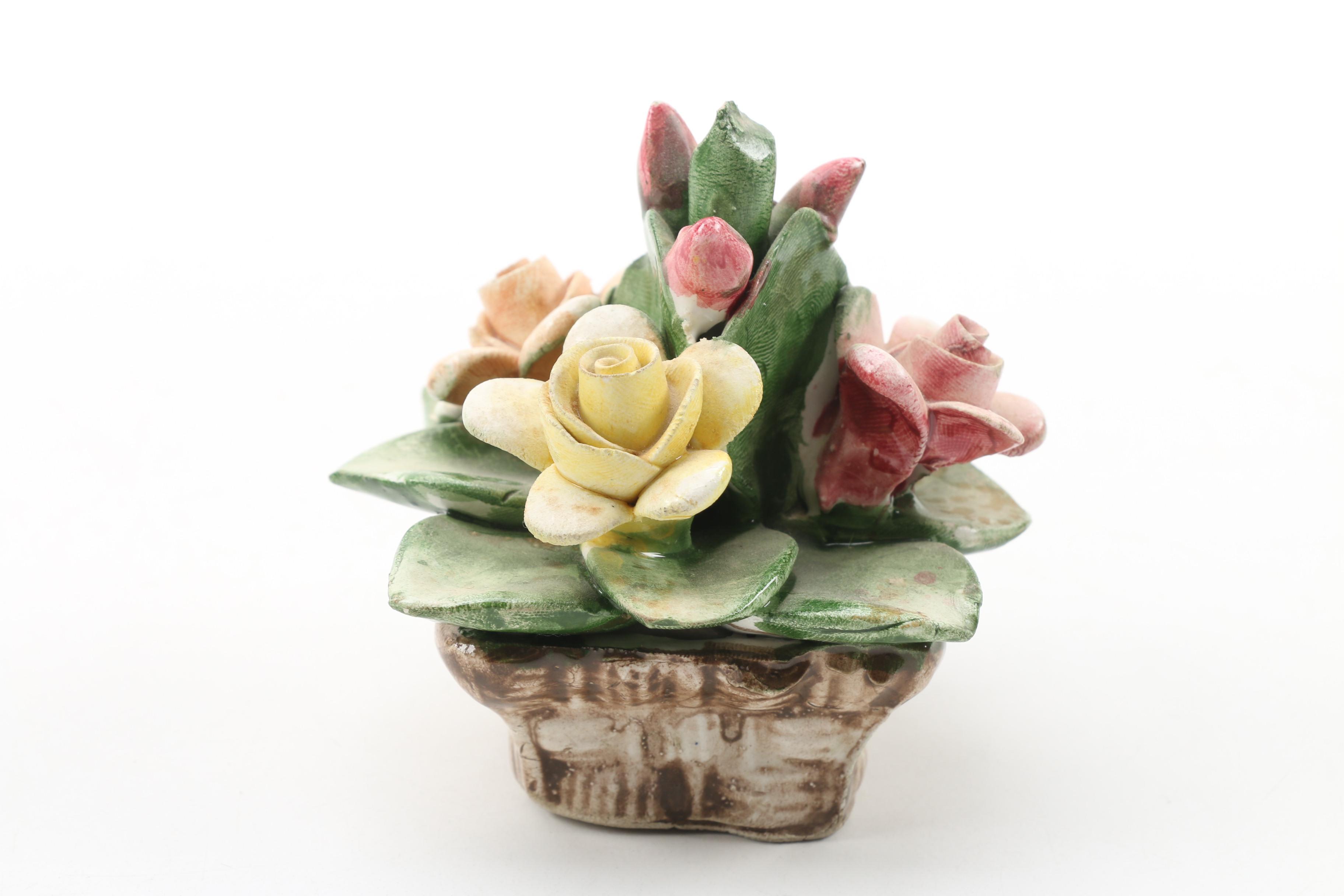 Capodimonte Porcelain Flower Figurines