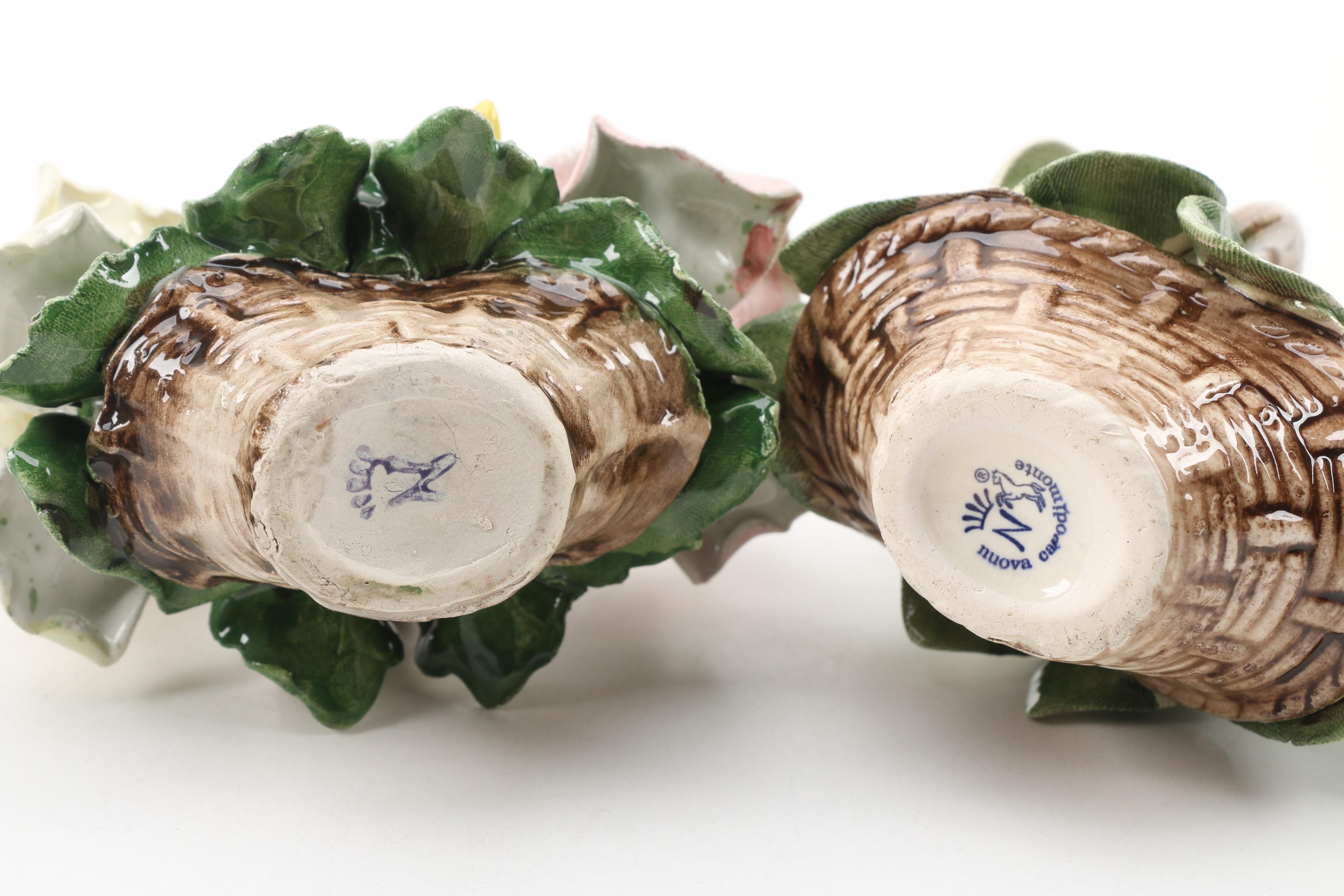 Capodimonte Porcelain Flower Figurines