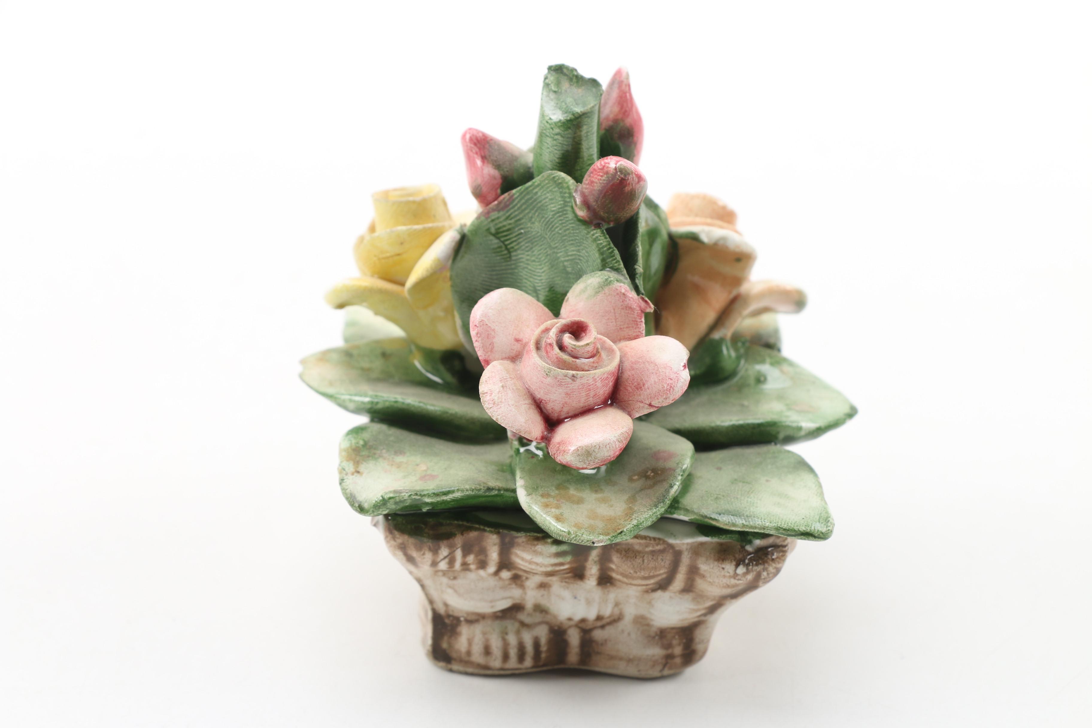 Capodimonte Porcelain Flower Figurines