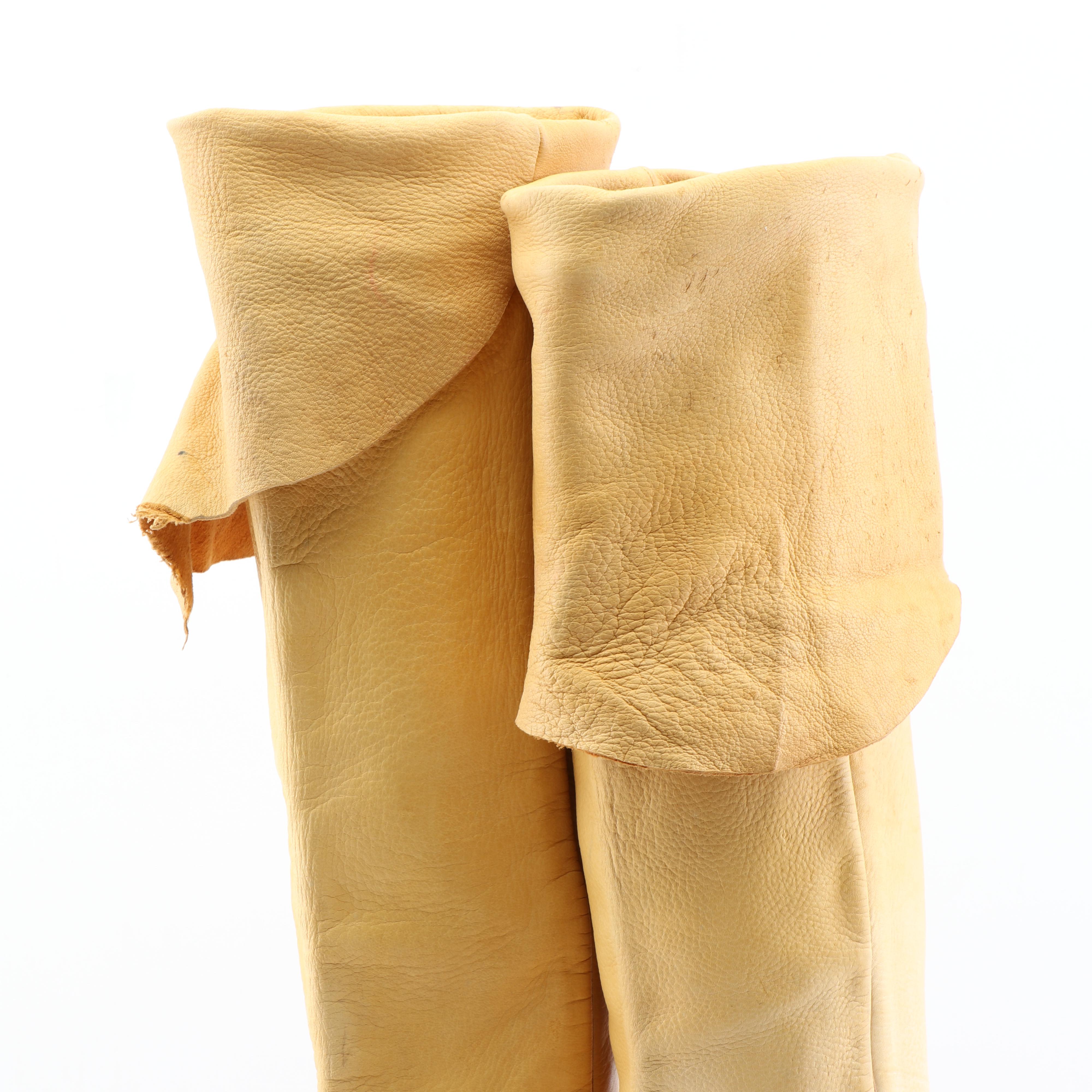 Larry Mahan's Yellow Leather Over-the-Knee Western Boots