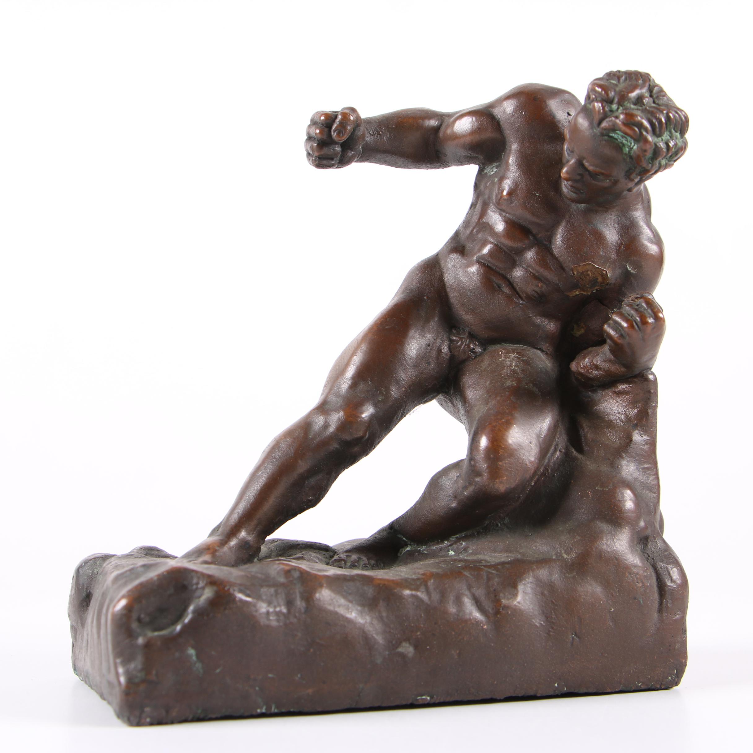 Kathodian Bronze Works "Gladiator" Bronze Clad Bookends, circa 1916