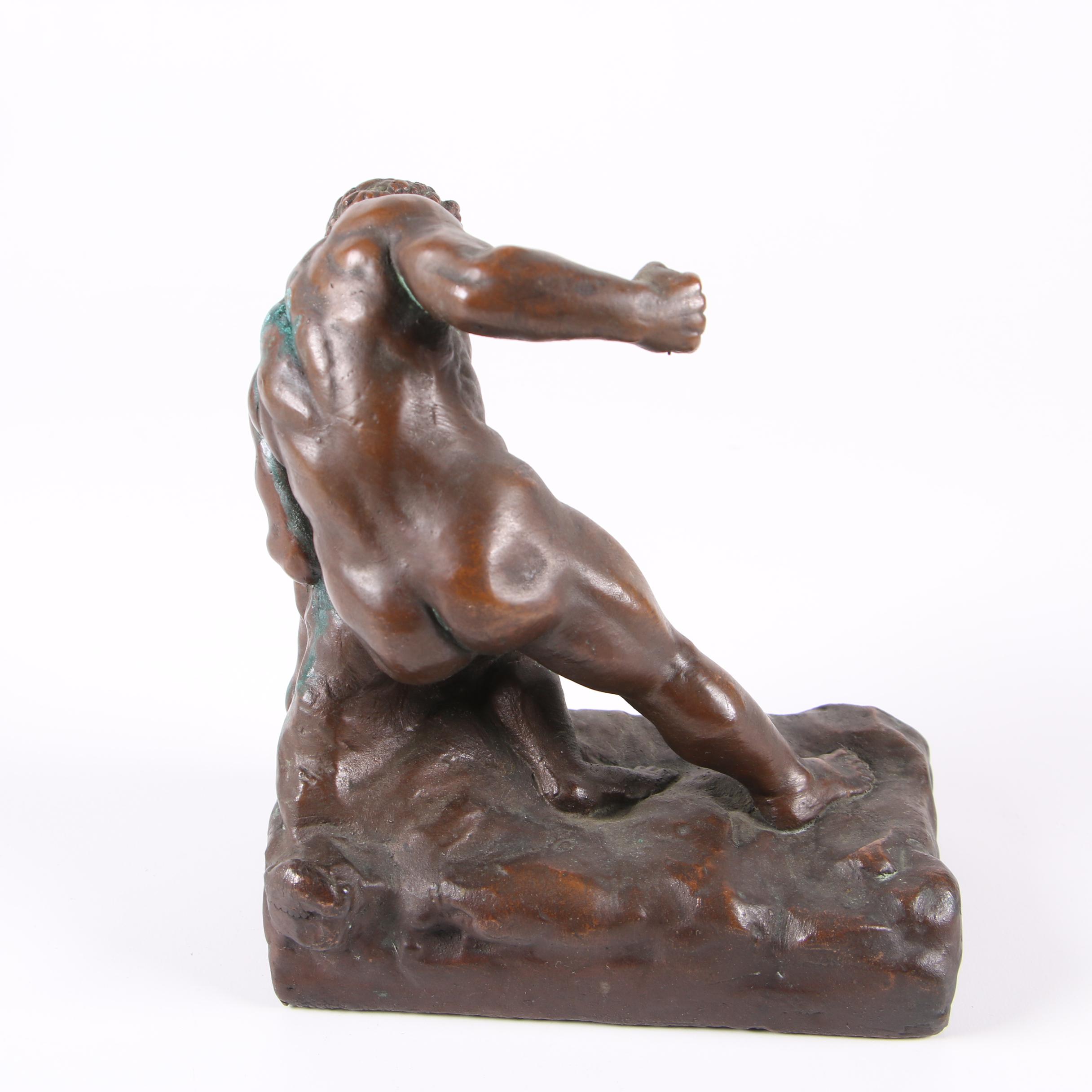 Kathodian Bronze Works "Gladiator" Bronze Clad Bookends, circa 1916