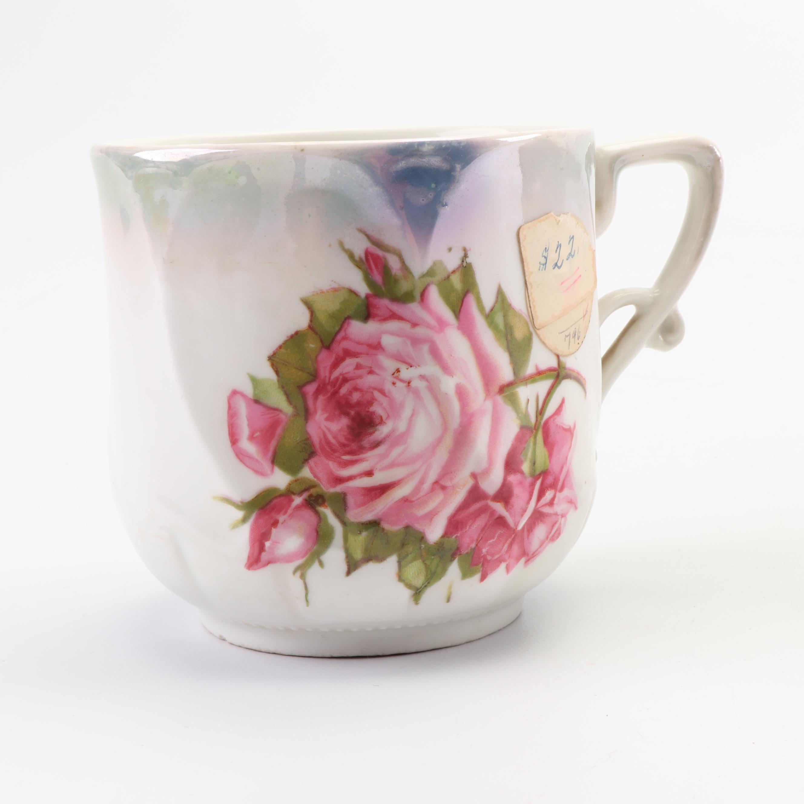 Vintage Porcelain Mustache and Shaving Mugs