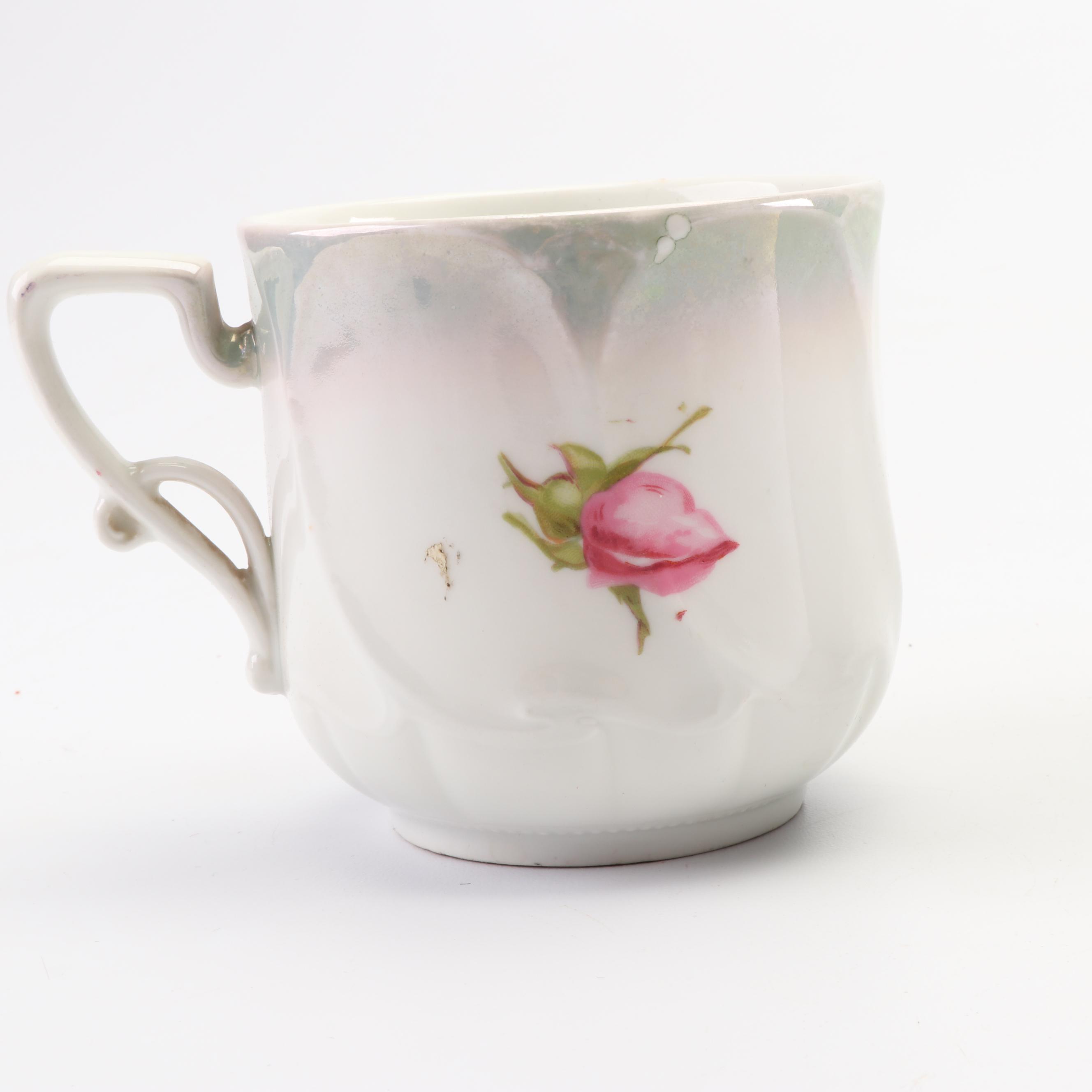 Vintage Porcelain Mustache and Shaving Mugs