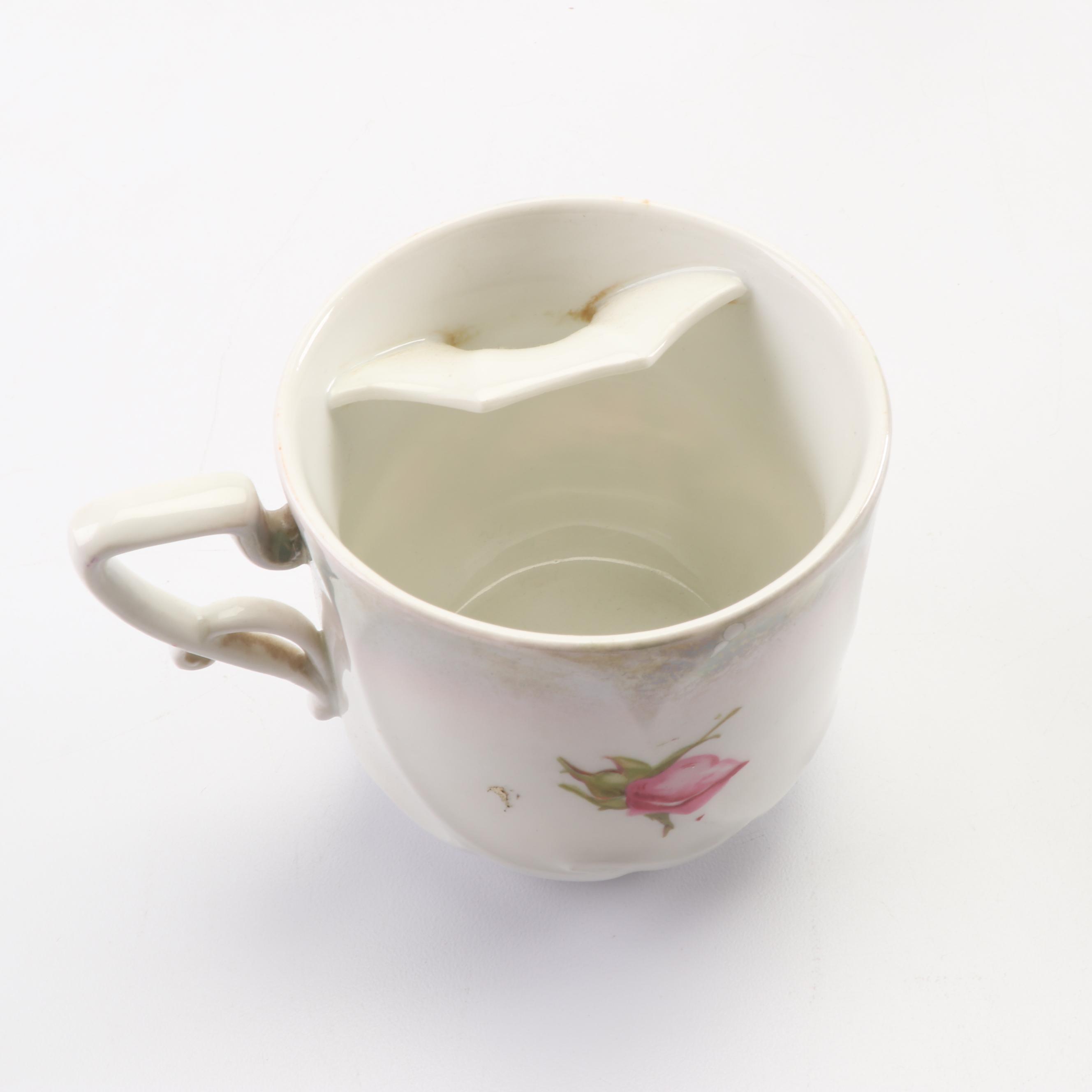 Vintage Porcelain Mustache and Shaving Mugs