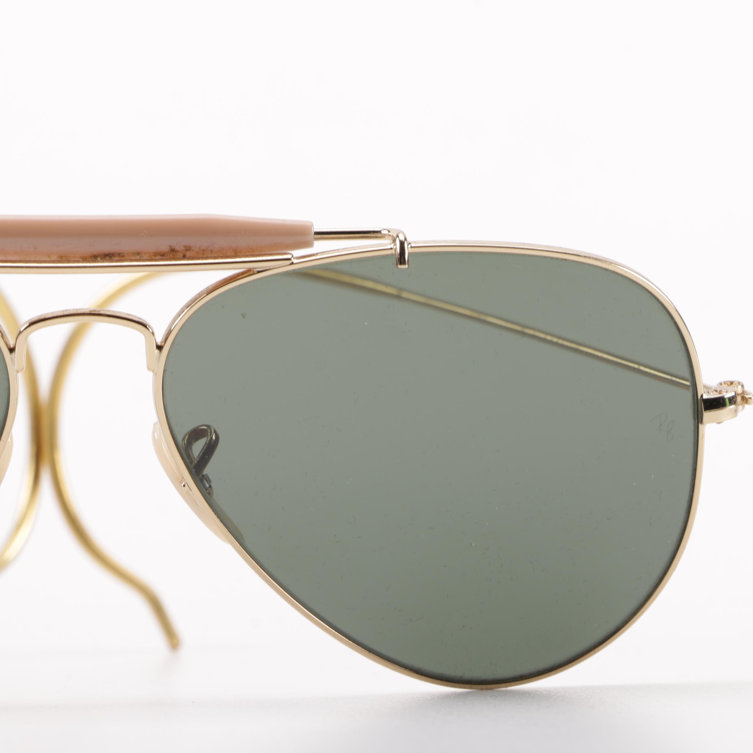 Ray-Ban Outdoorsman Aviator Sunglasses and Brown Case