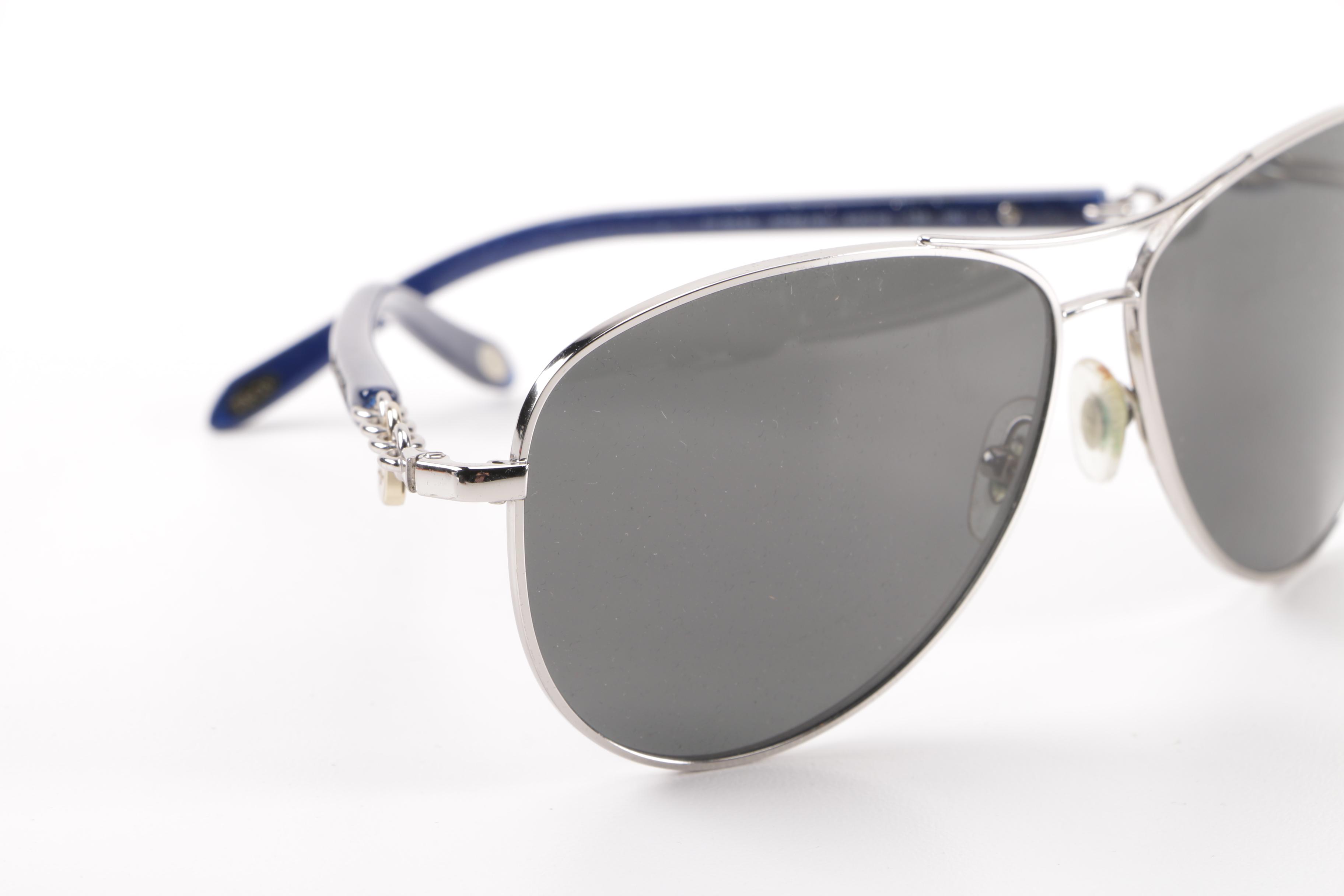 Women's Tiffany & Co. Aviator Arc Lock Polarized Prescription Sunglasses