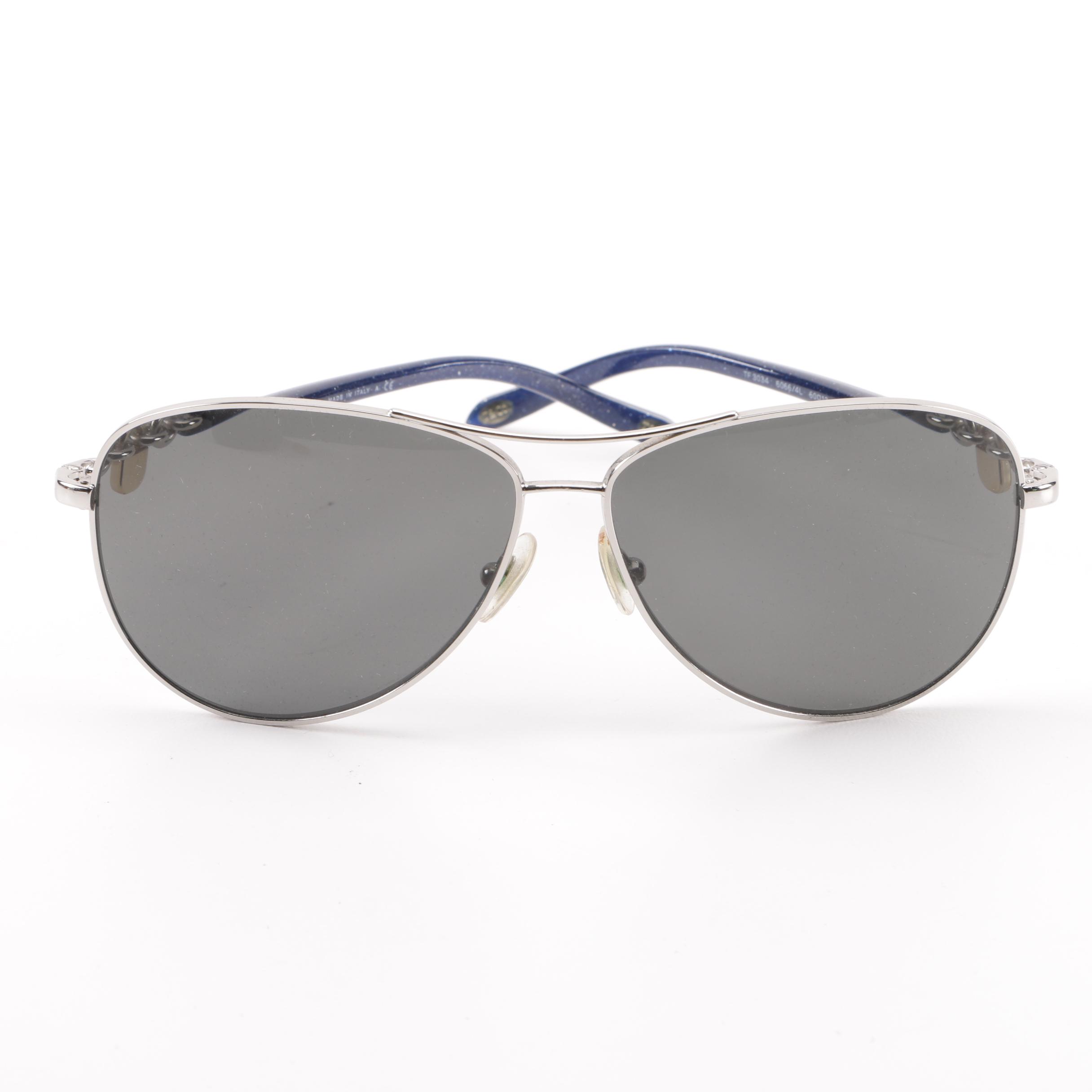 Women's Tiffany & Co. Aviator Arc Lock Polarized Prescription Sunglasses