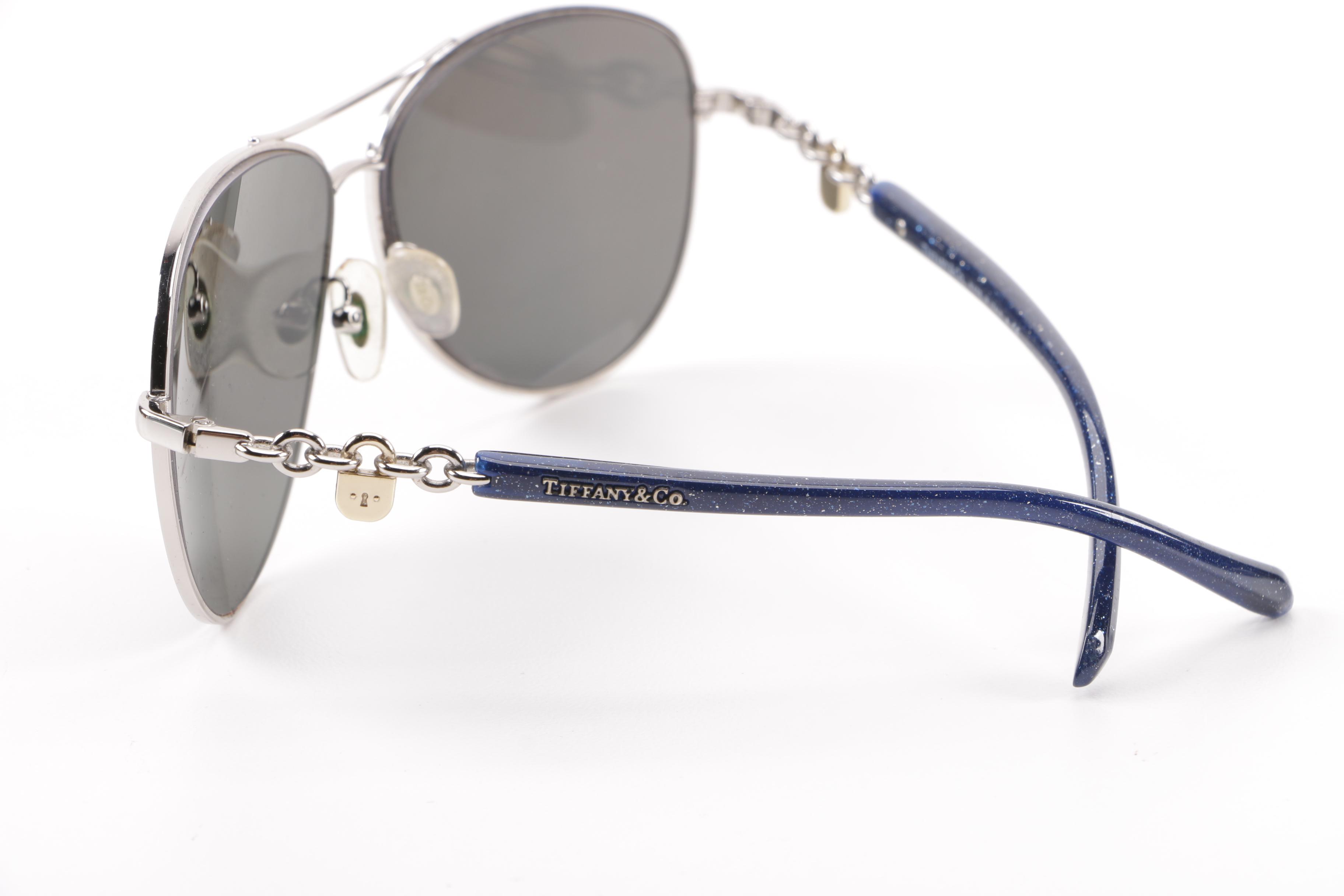 Women's Tiffany & Co. Aviator Arc Lock Polarized Prescription Sunglasses