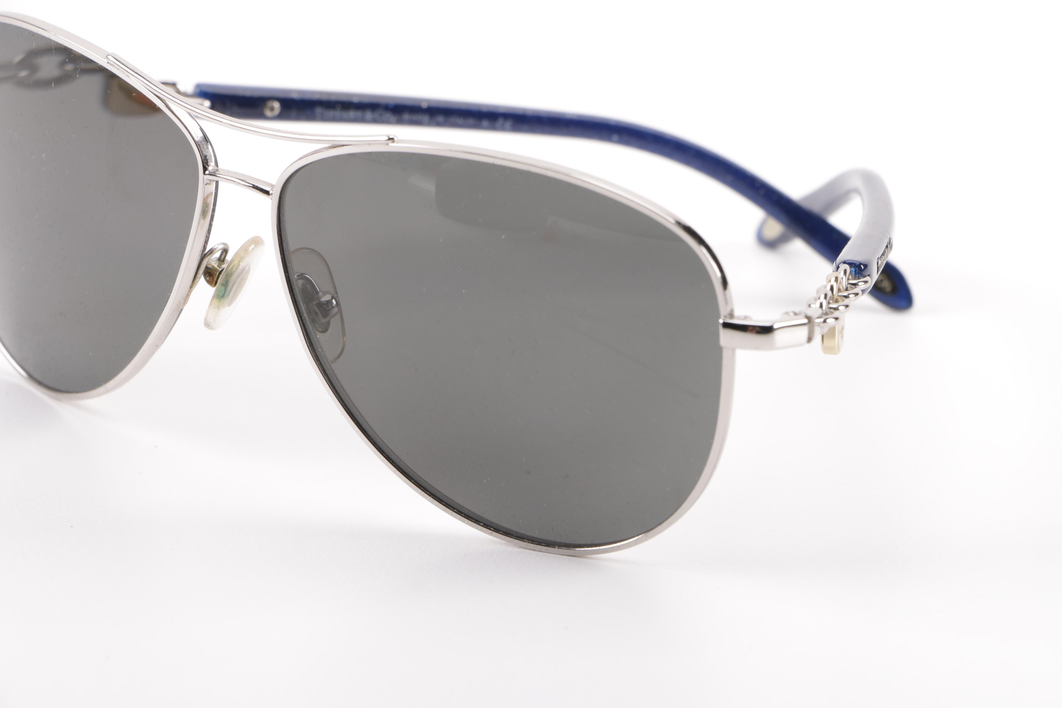 Women's Tiffany & Co. Aviator Arc Lock Polarized Prescription Sunglasses