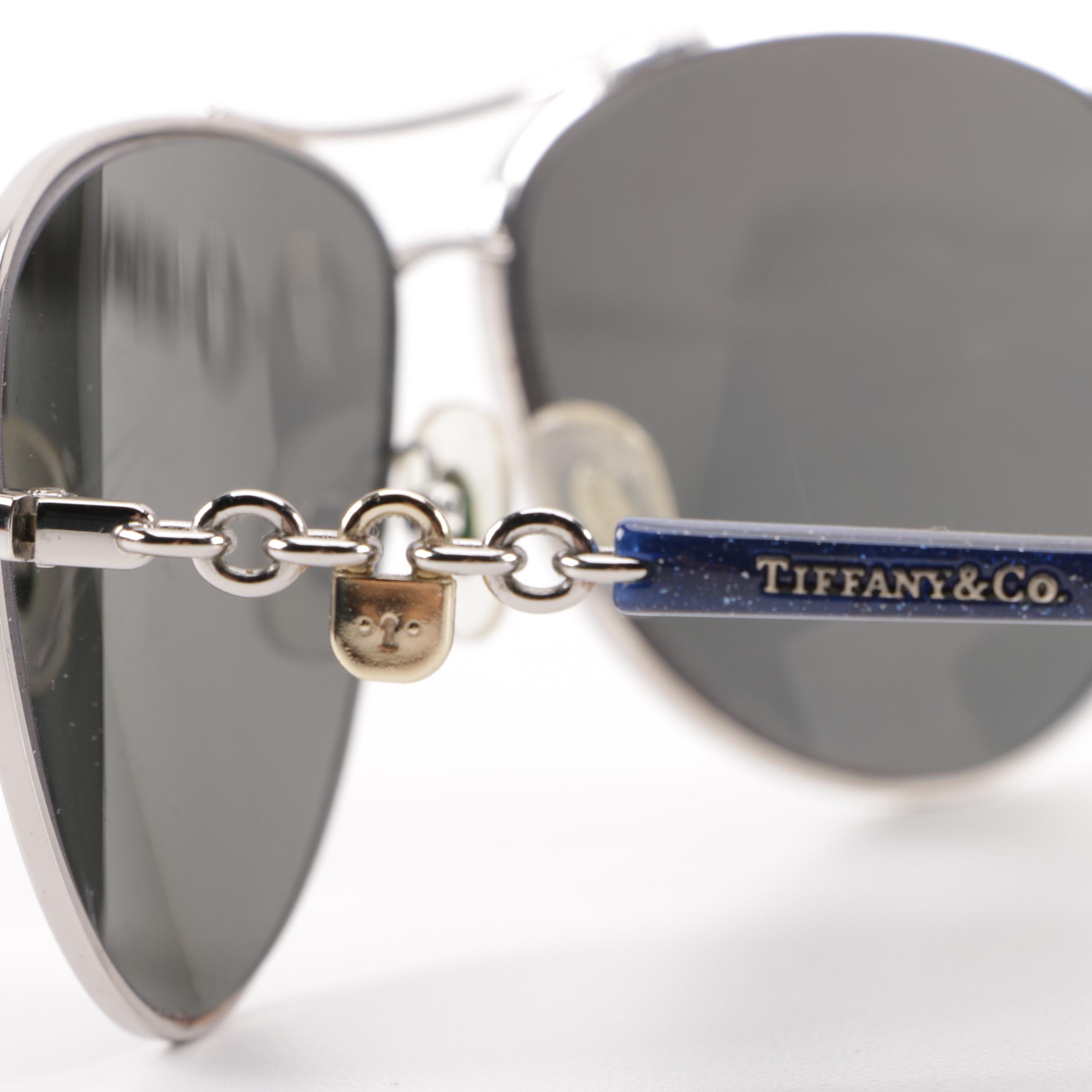 Women's Tiffany & Co. Aviator Arc Lock Polarized Prescription Sunglasses