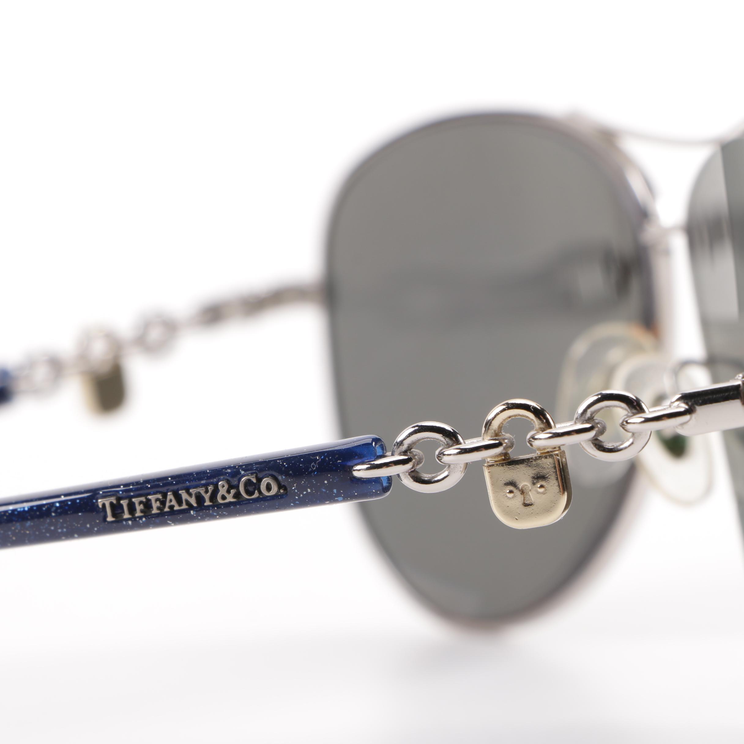 Women's Tiffany & Co. Aviator Arc Lock Polarized Prescription Sunglasses