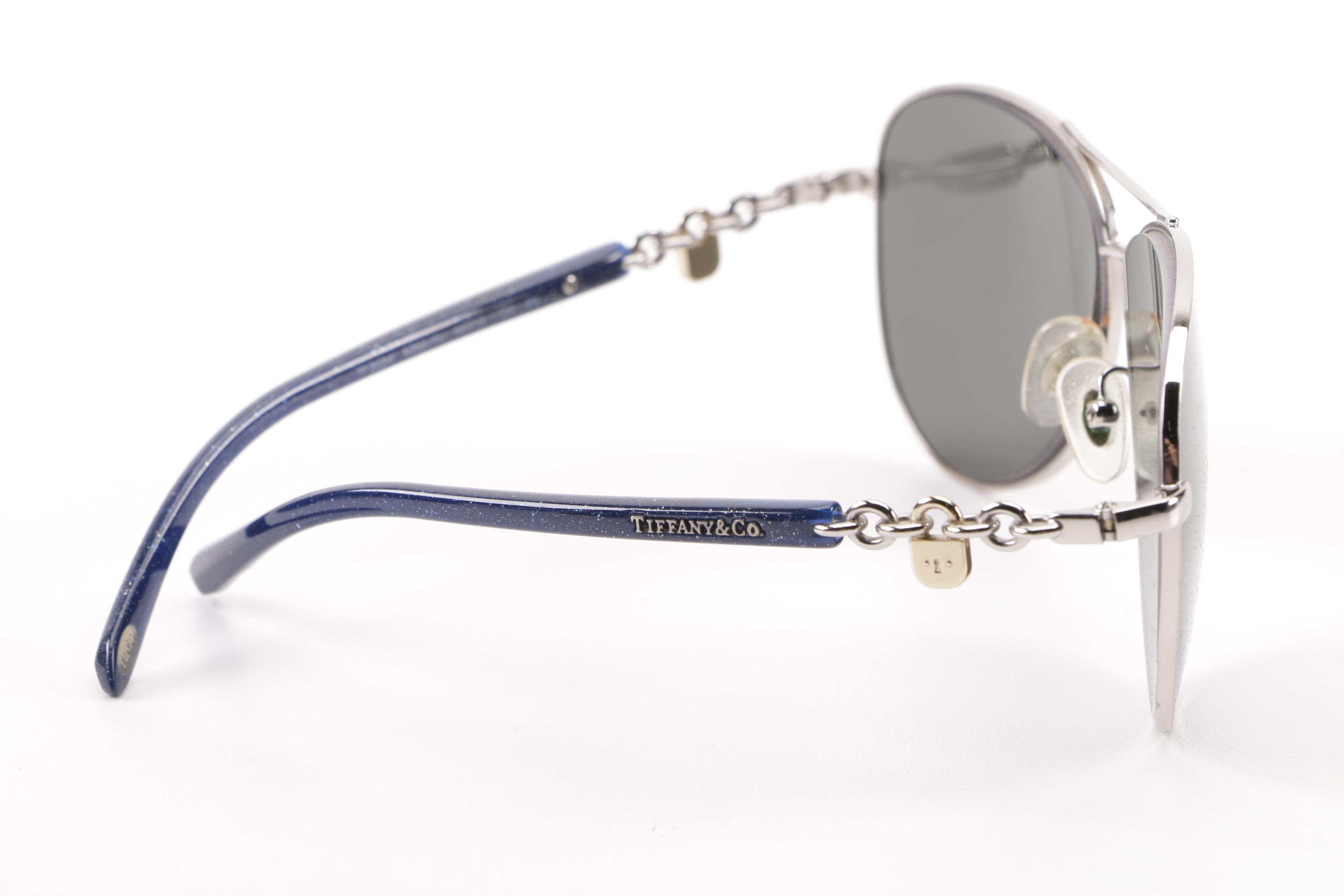 Women's Tiffany & Co. Aviator Arc Lock Polarized Prescription Sunglasses