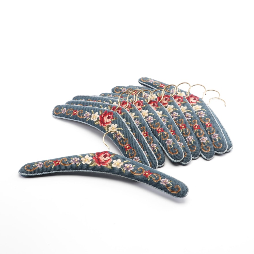Needlepoint Clothes Hangers, Late 20th Century