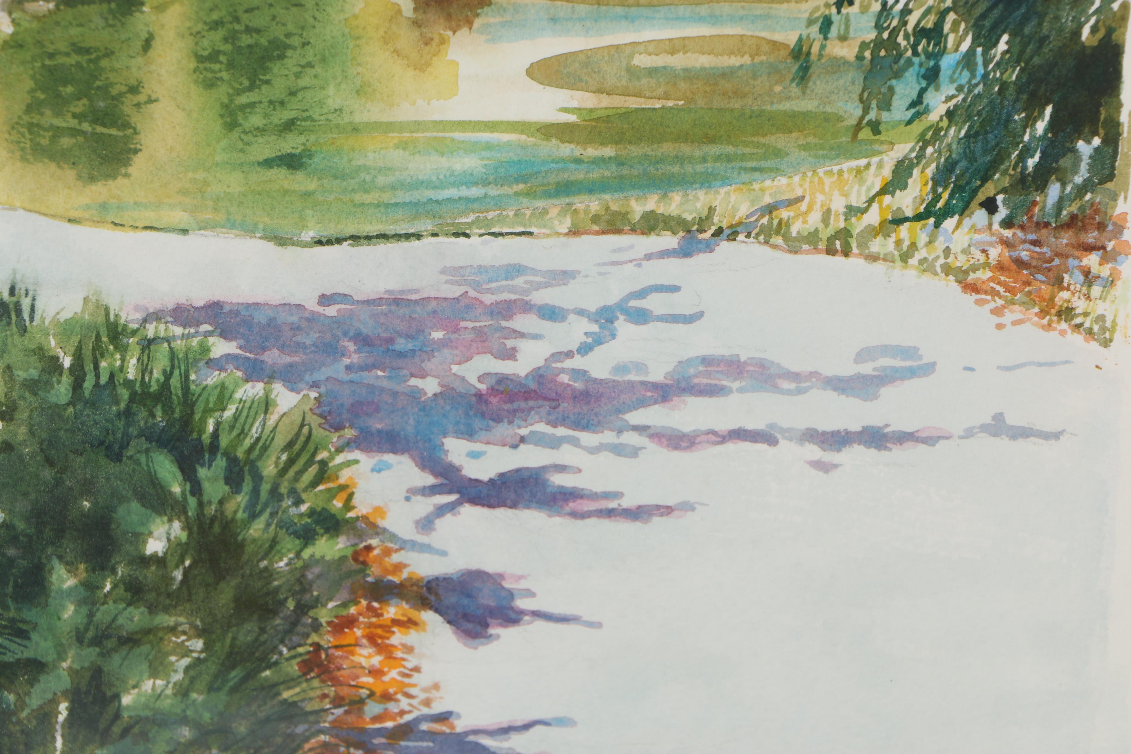 Lynne Haussler Oakes Watercolor Painting "The Tea House"