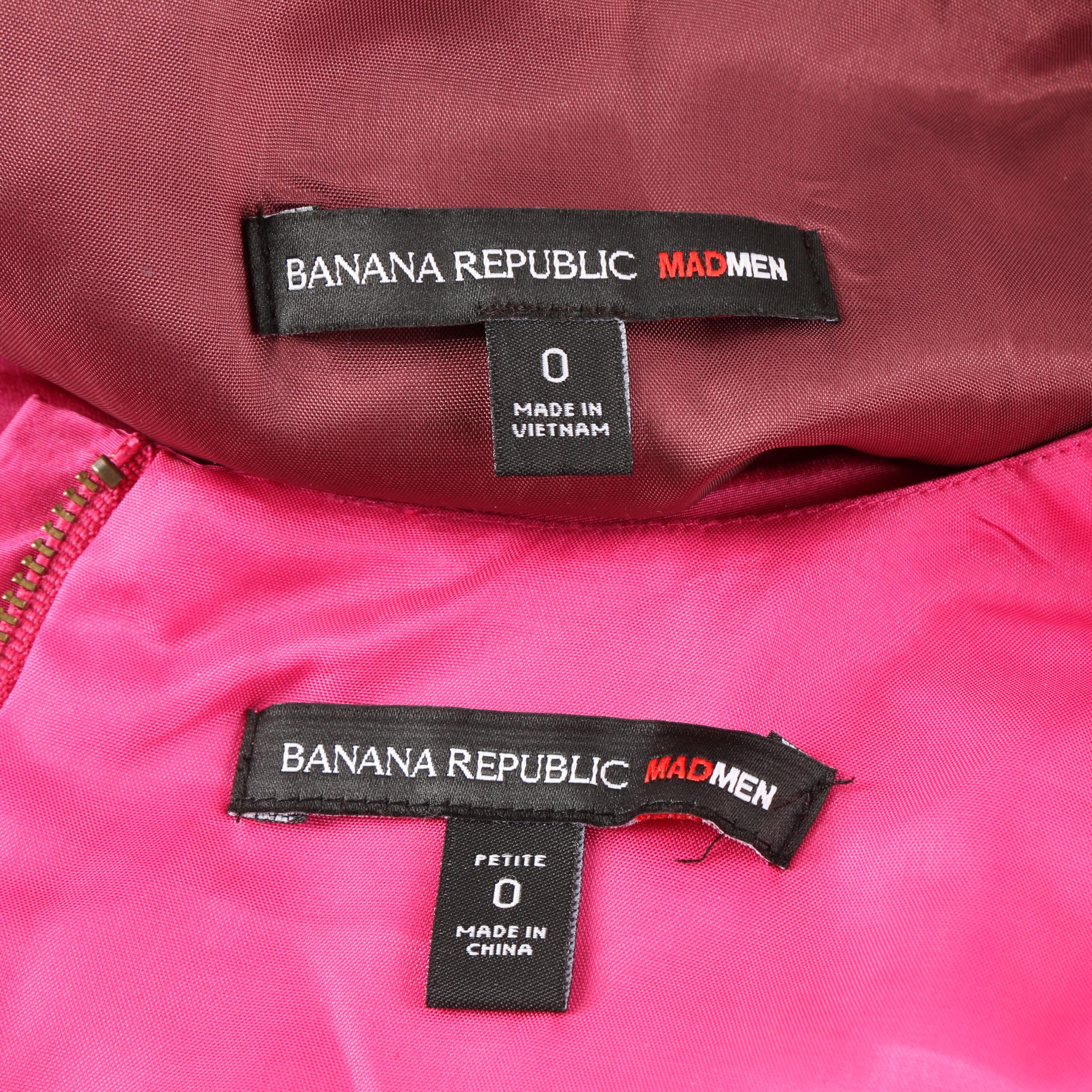 Banana Republic Mad Men Collection Vintage Inspired Silk Cocktail Dresses