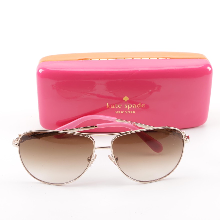 Kate Spade New York Circe Aviator Sunglasses with Case