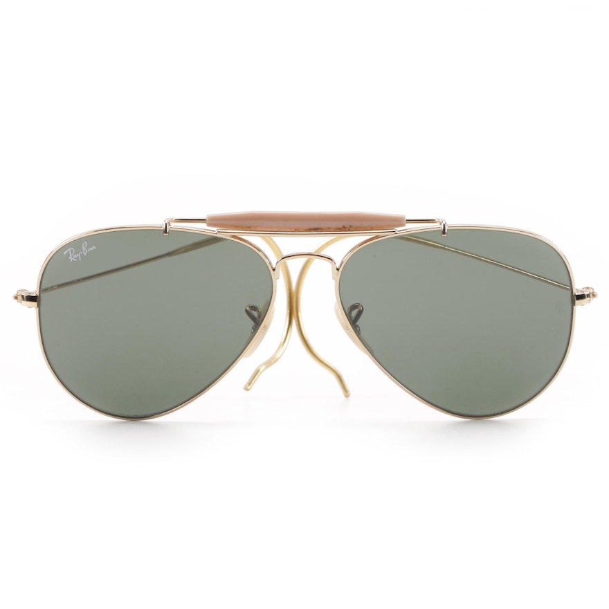 Ray-Ban Outdoorsman Aviator Sunglasses and Brown Case