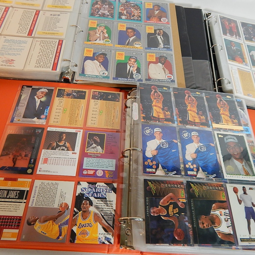 Three Albums with Basketball Cards with Rookies, Stars, HOF