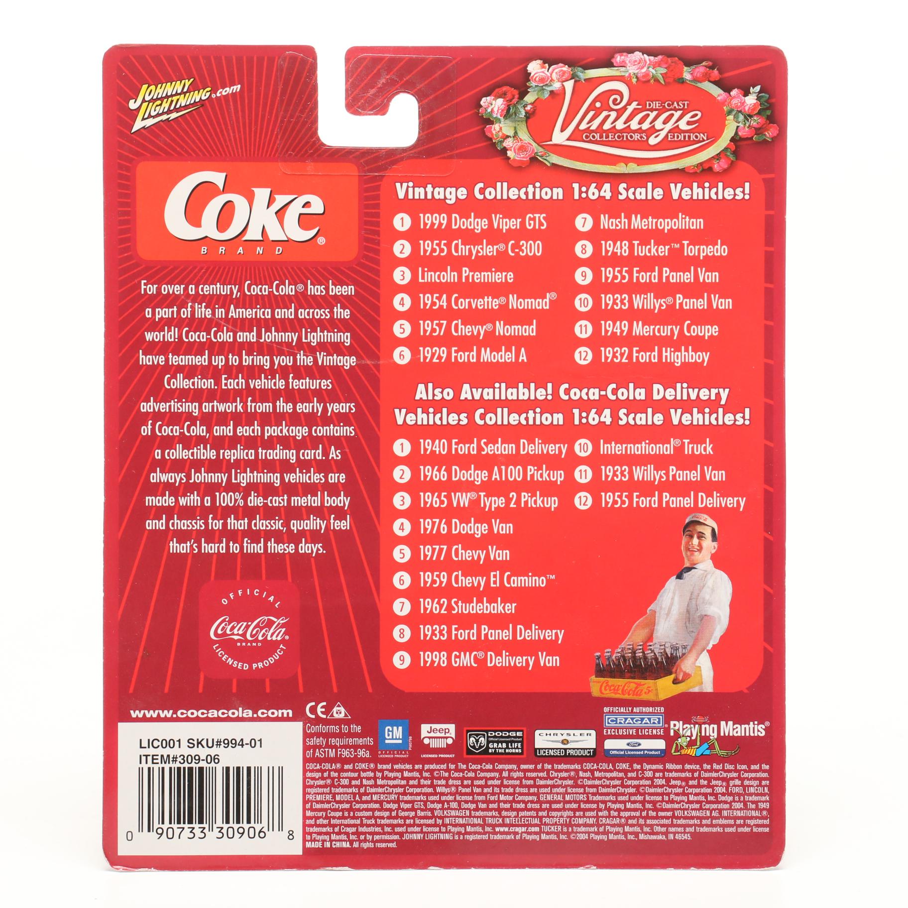 Coca-Cola "Vintage Collector's Edition" Die-Cast Collector Cars