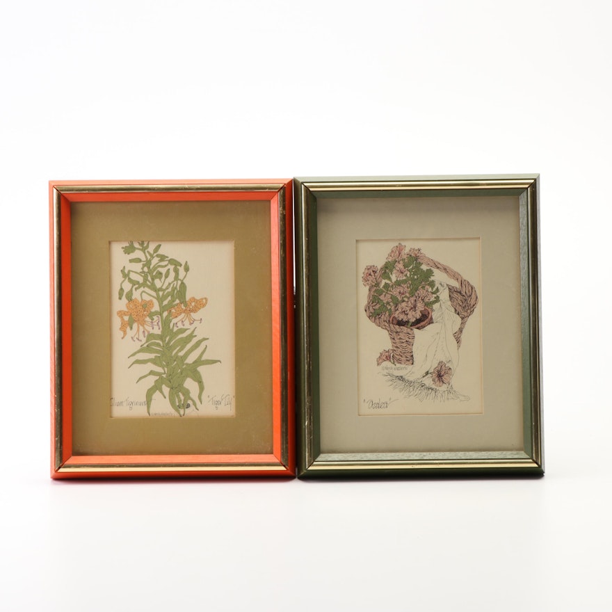 Offset Lithographs after Wendy Wheeler "Azalea" and "Tiger Lily"