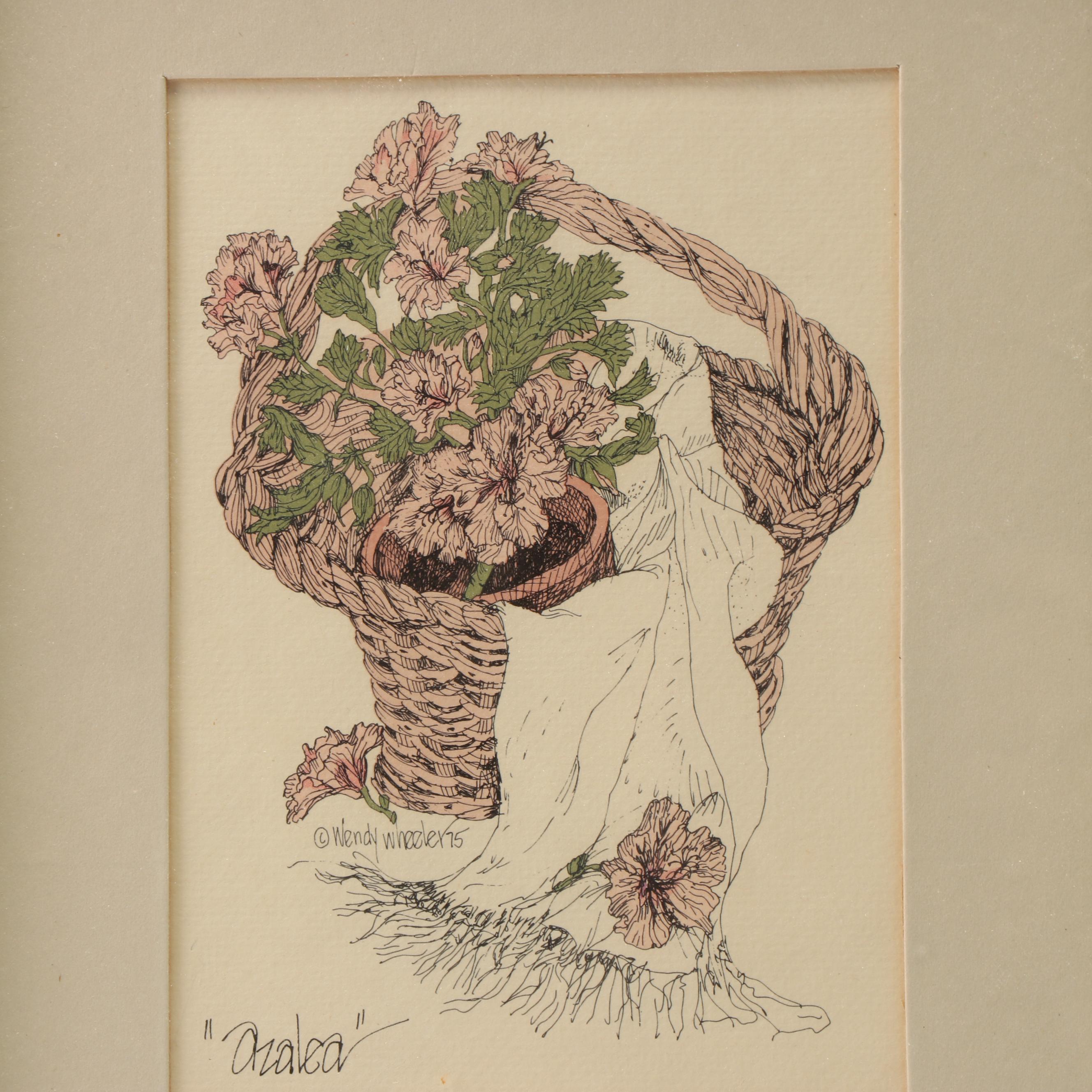 Offset Lithographs after Wendy Wheeler "Azalea" and "Tiger Lily"