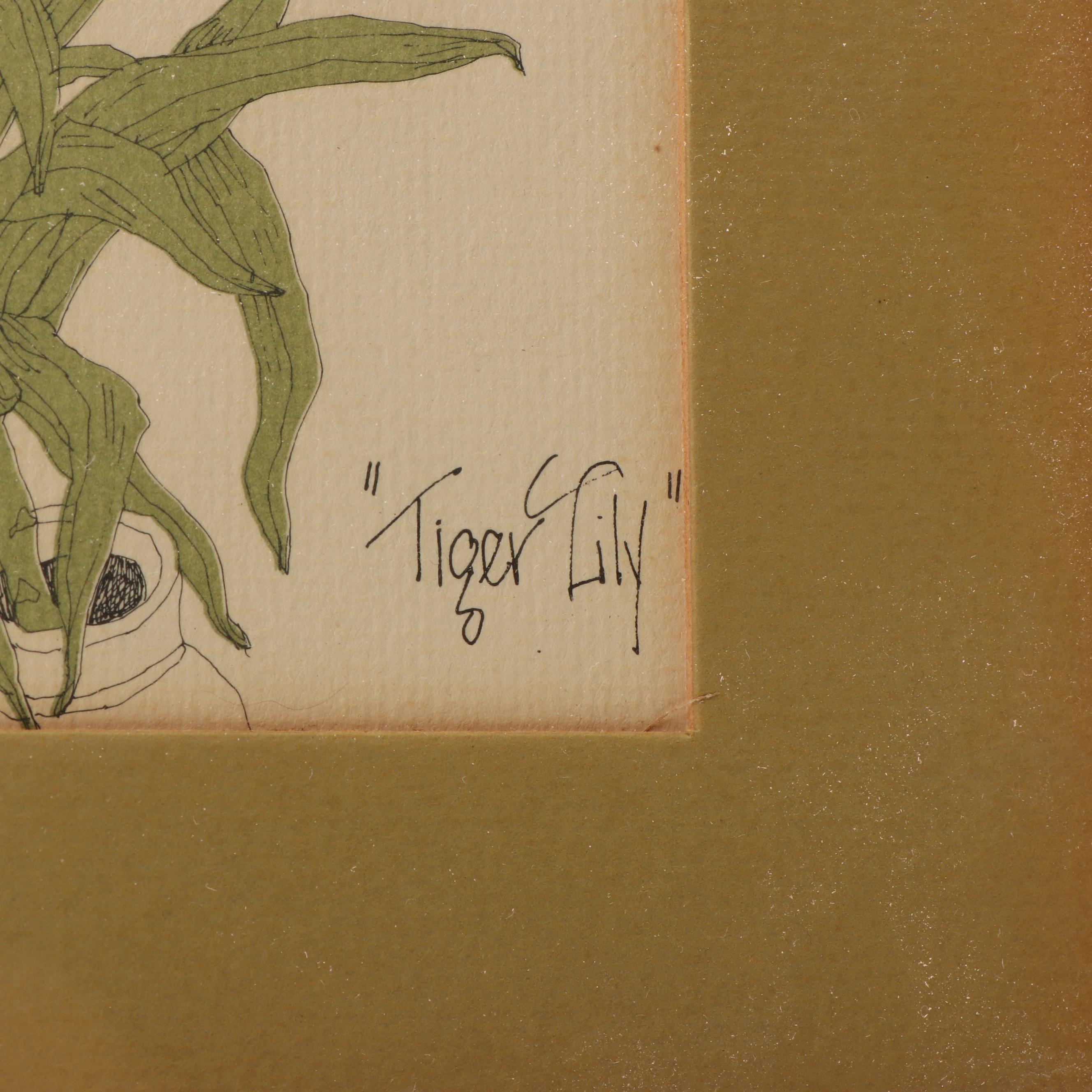 Offset Lithographs after Wendy Wheeler "Azalea" and "Tiger Lily"