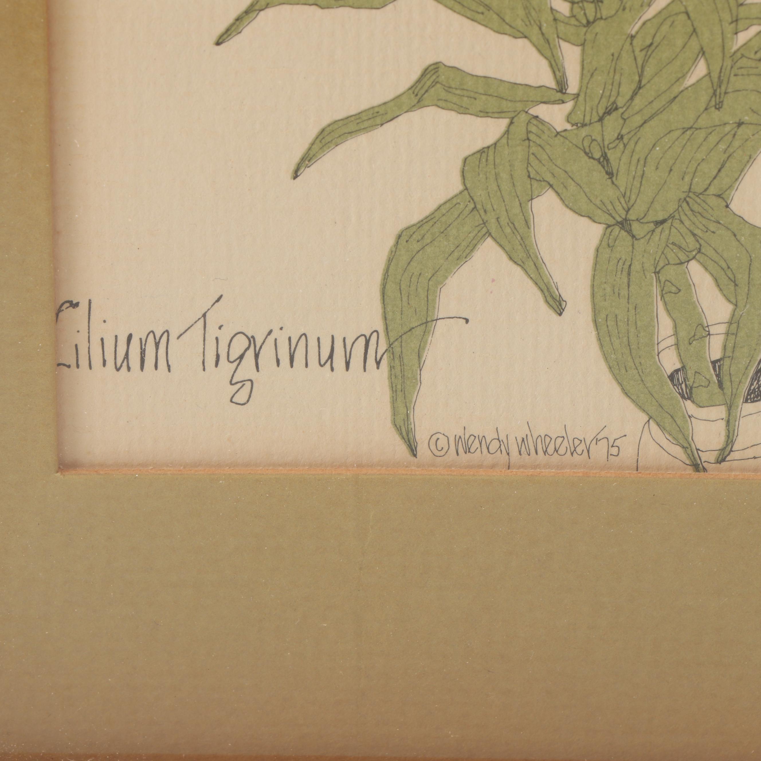 Offset Lithographs after Wendy Wheeler "Azalea" and "Tiger Lily"