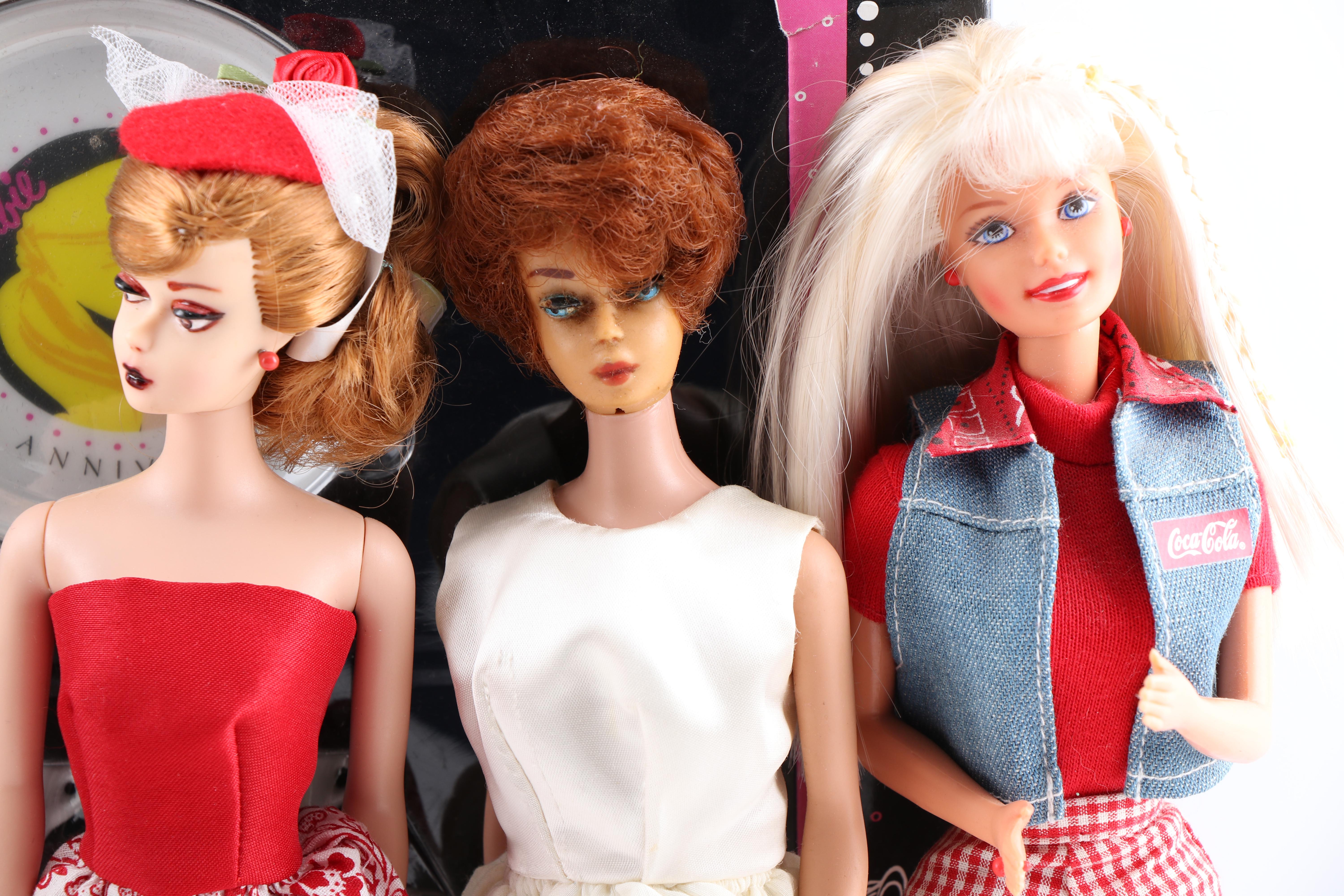 Mattel "Barbie" Dolls and Figurines with Carrying Case, 1960-90s