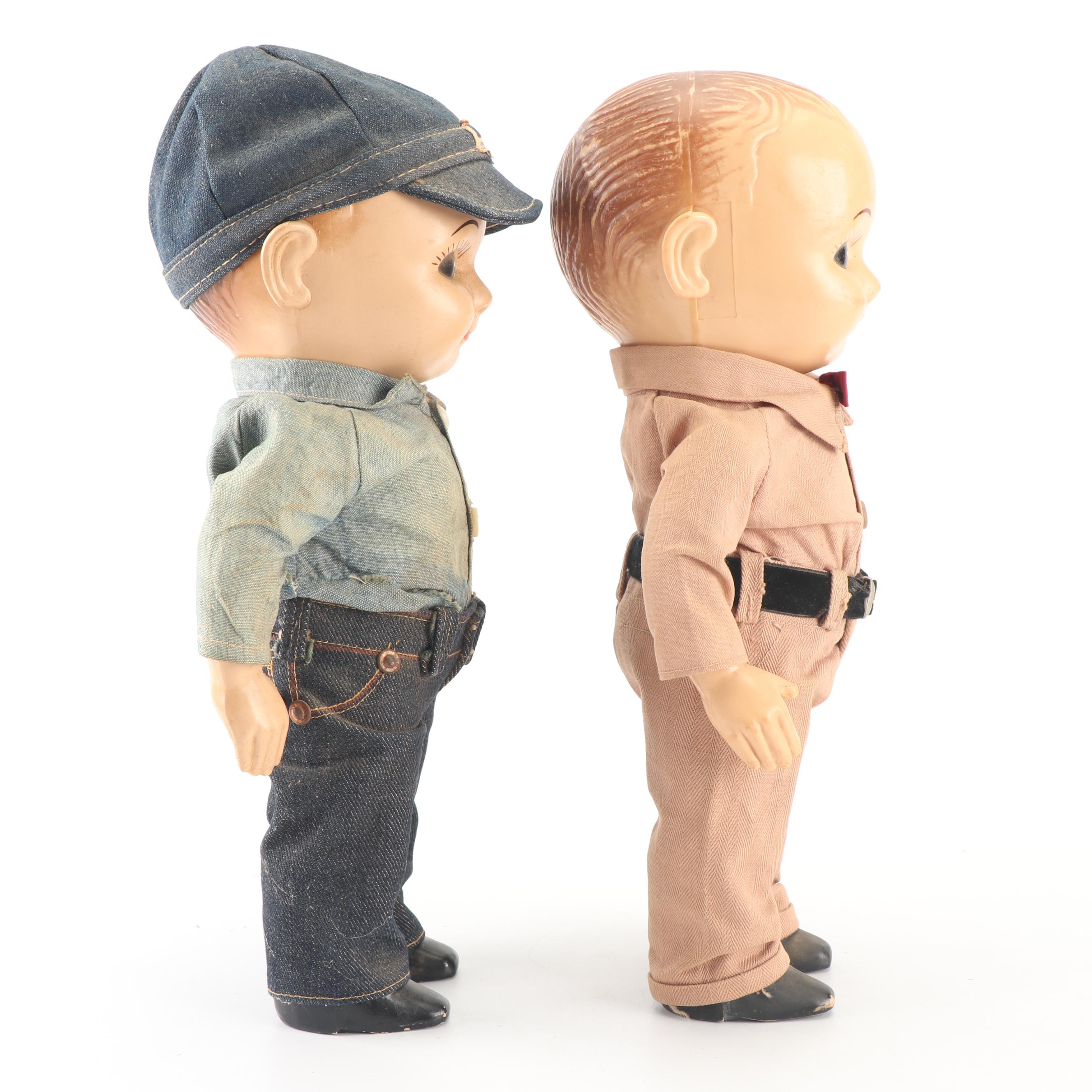 Levi and Phillips 66 "Buddy Lee" Plastic Dolls, Mid-Century