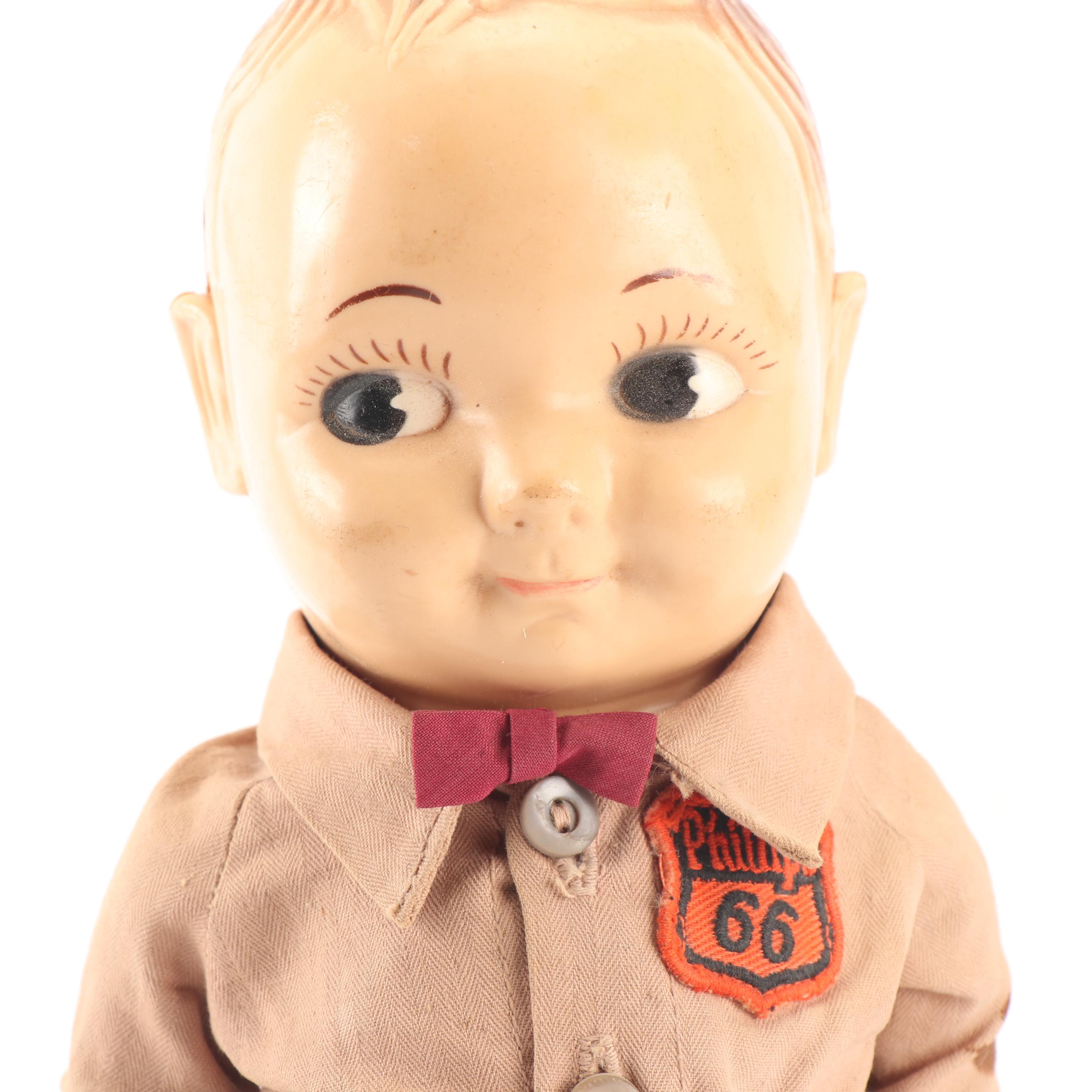 Levi and Phillips 66 "Buddy Lee" Plastic Dolls, Mid-Century