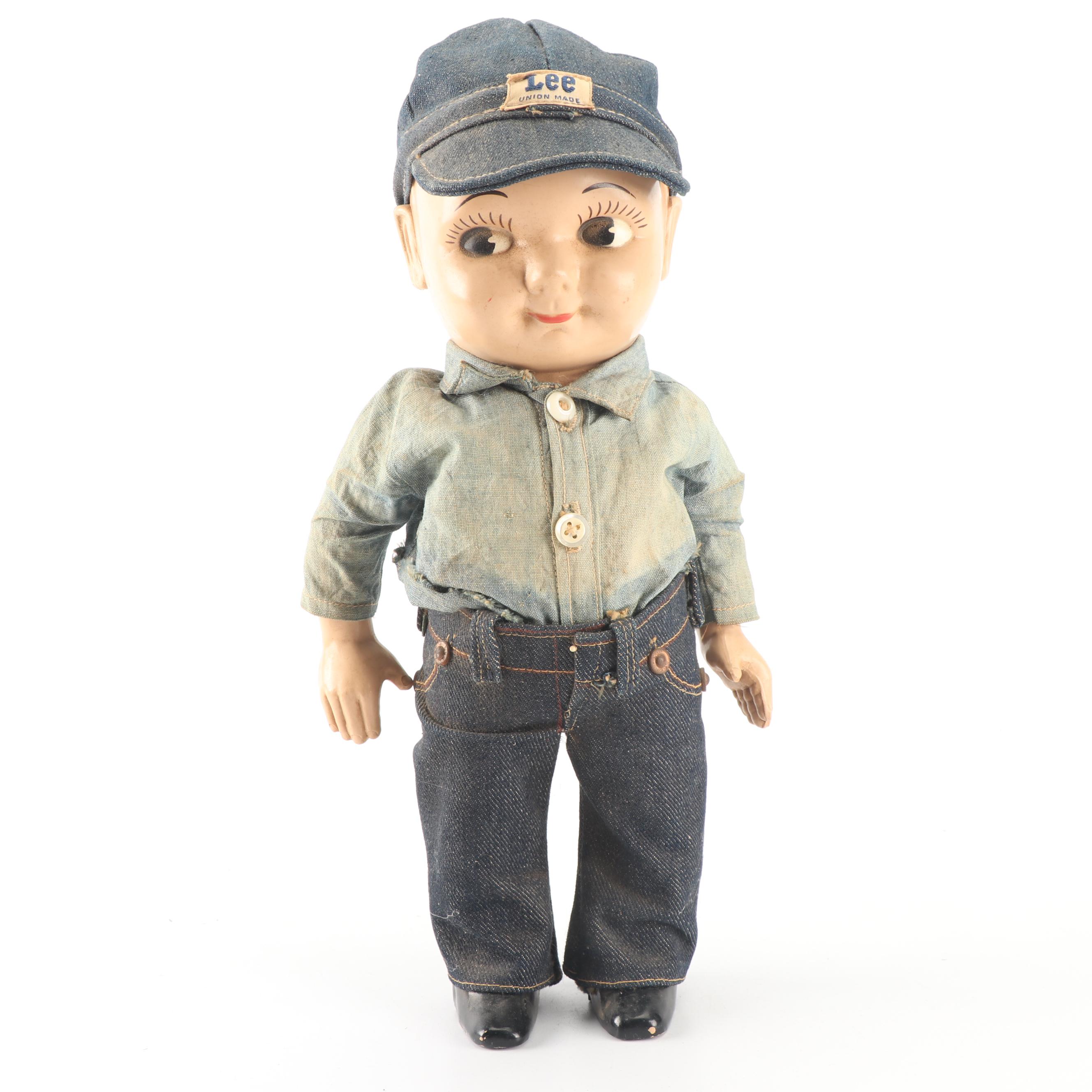 Levi and Phillips 66 "Buddy Lee" Plastic Dolls, Mid-Century