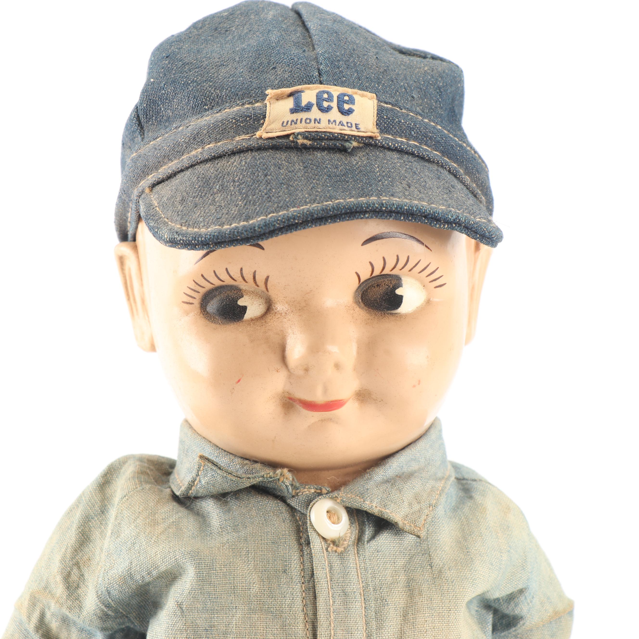 Levi and Phillips 66 "Buddy Lee" Plastic Dolls, Mid-Century