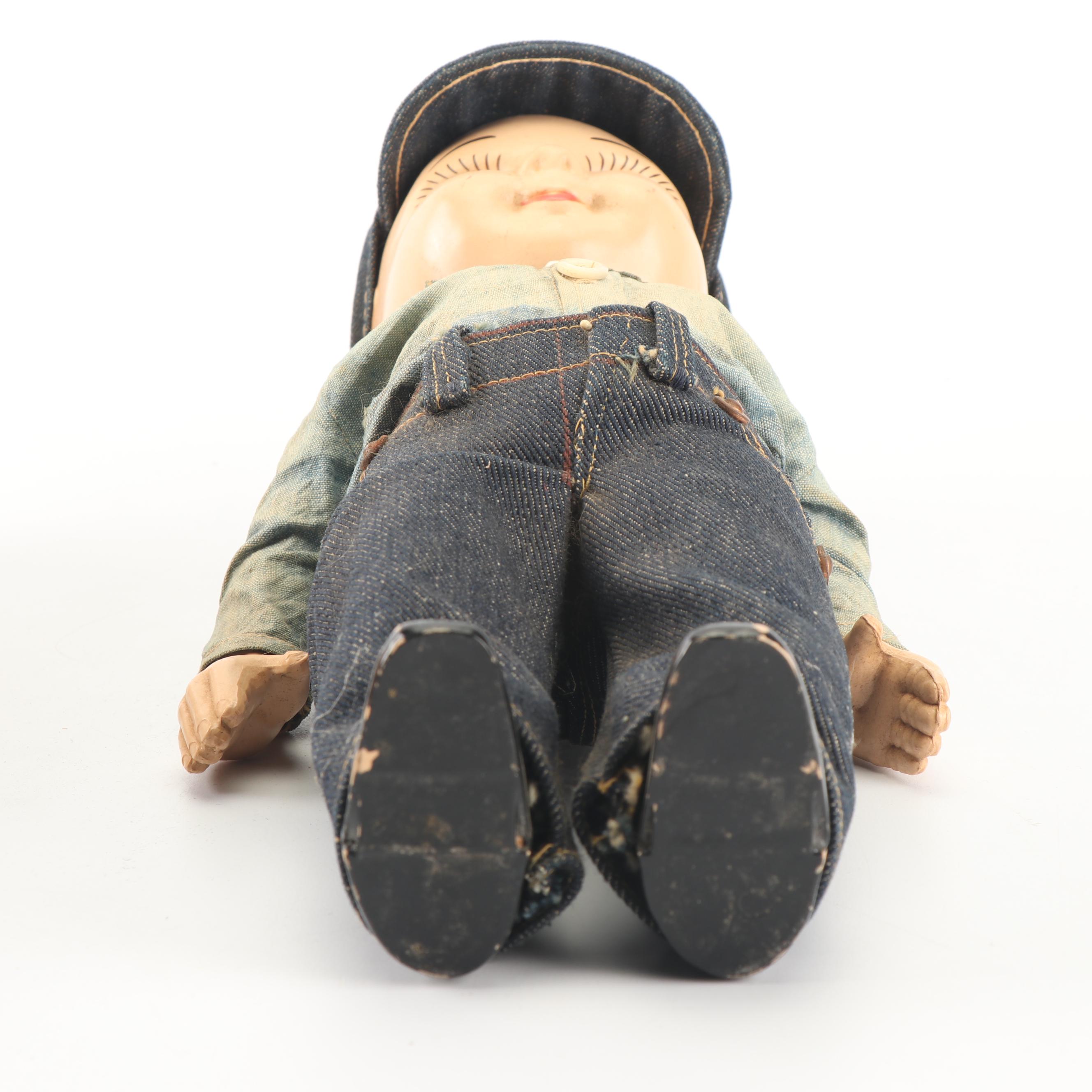 Levi and Phillips 66 "Buddy Lee" Plastic Dolls, Mid-Century