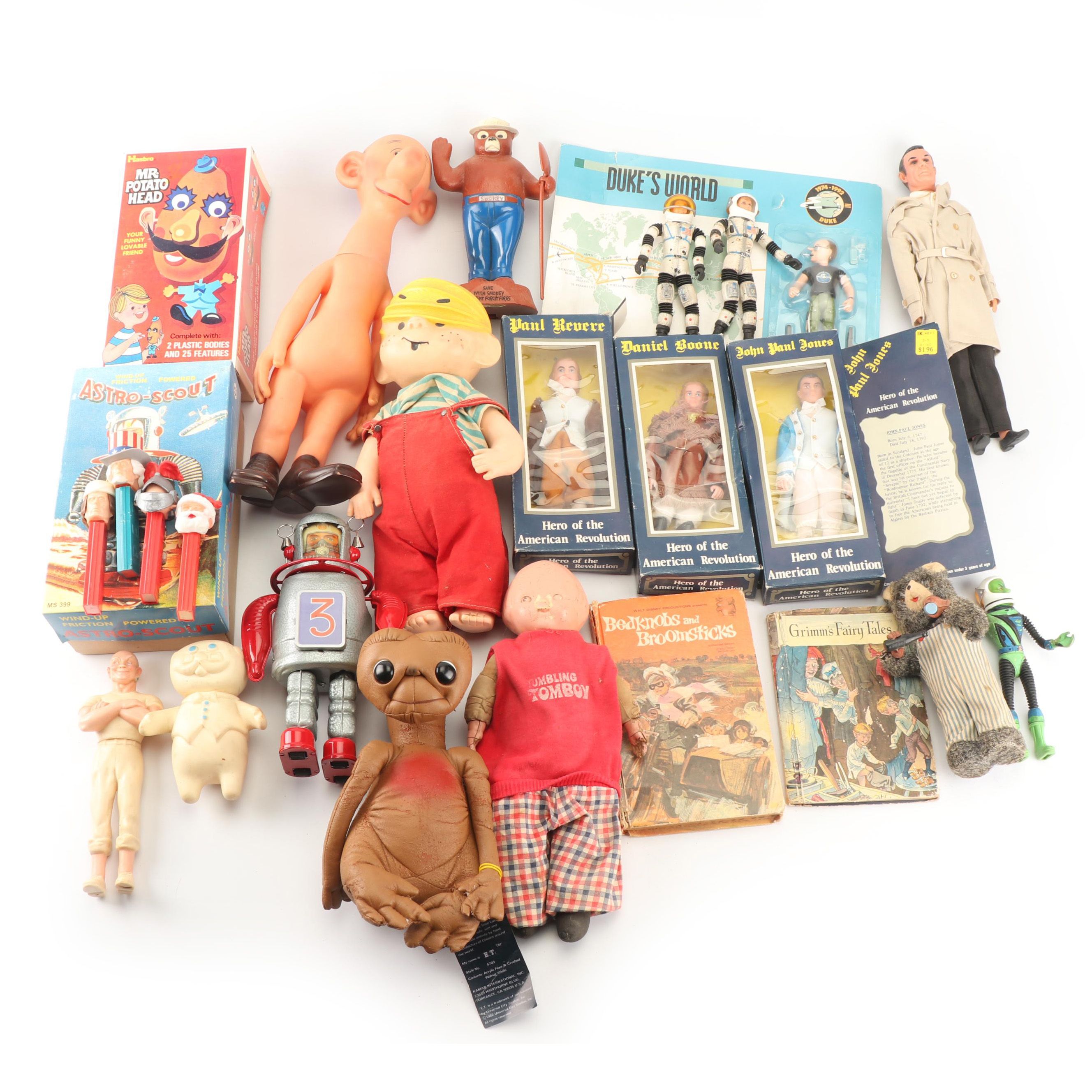 1965 James Bond Action Figure and Other Vintage Toys and Books