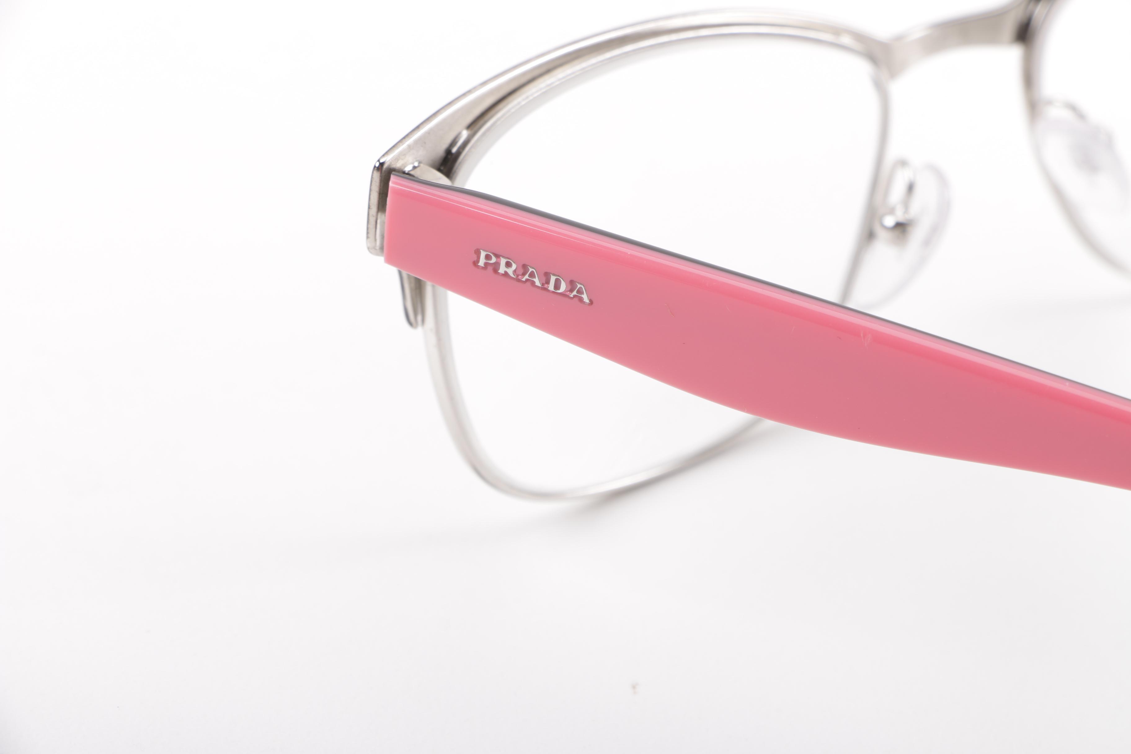 Prada Browline and Journal Wire-Rimmed Eyeglass Frames