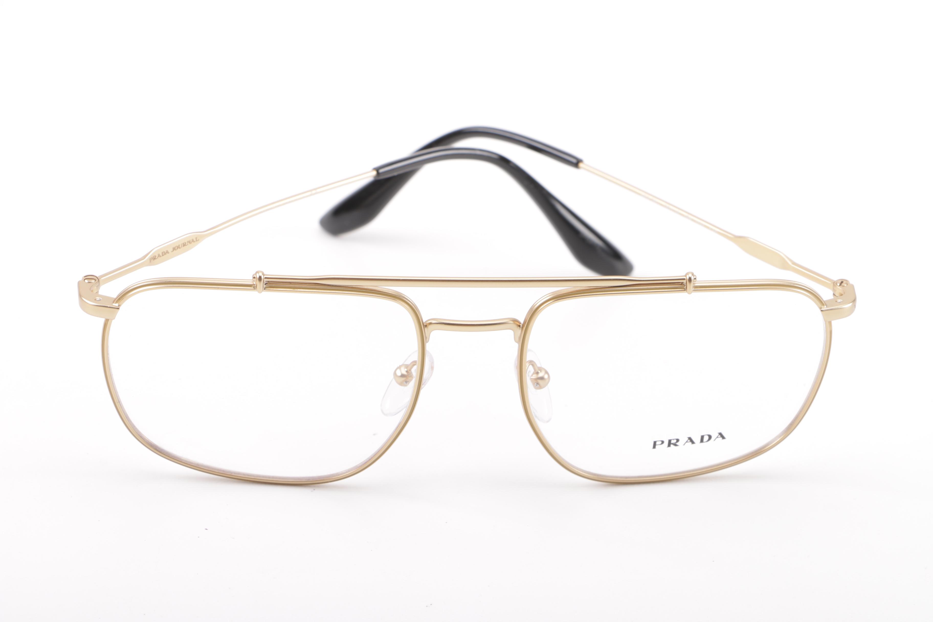 Prada Browline and Journal Wire-Rimmed Eyeglass Frames
