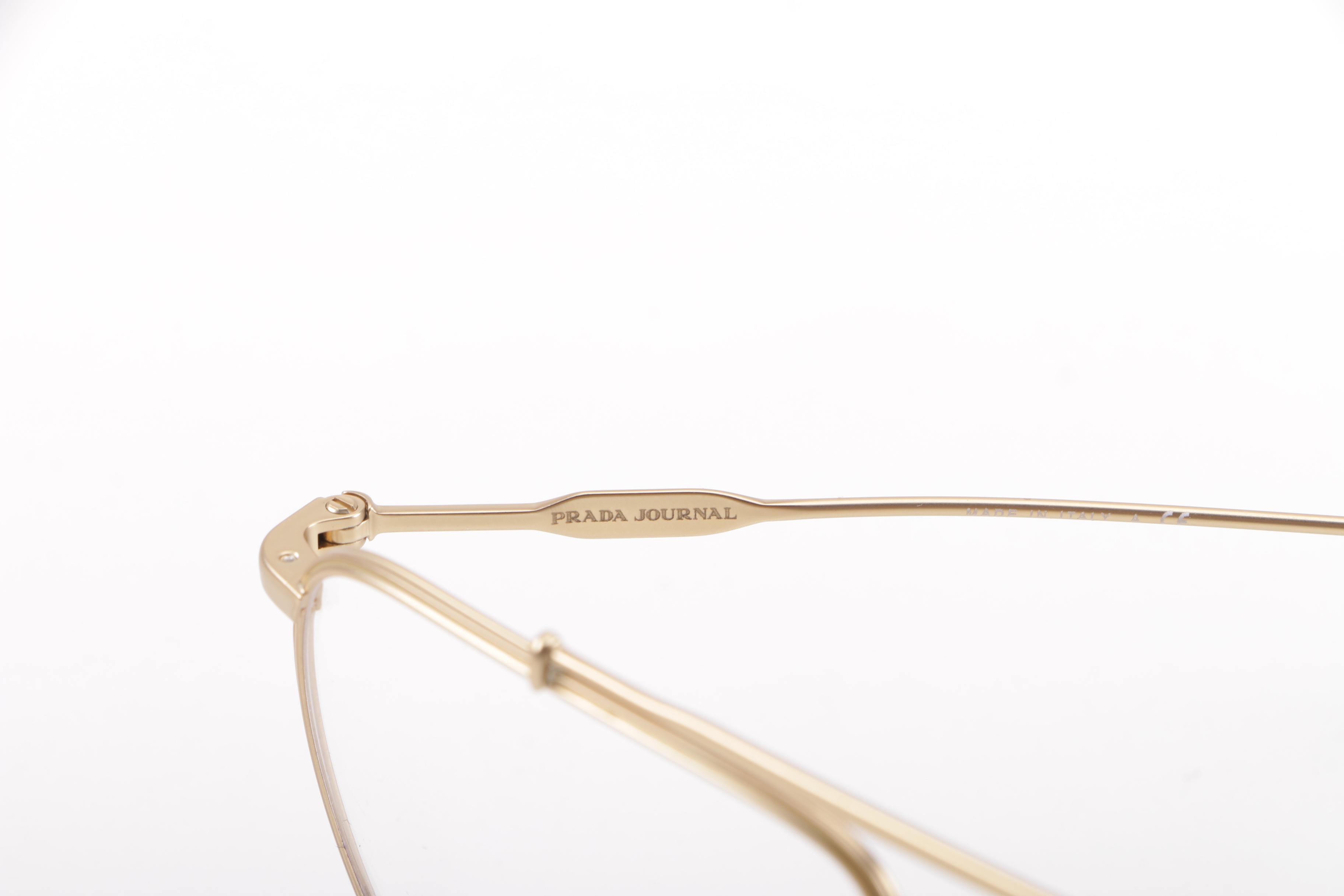 Prada Browline and Journal Wire-Rimmed Eyeglass Frames