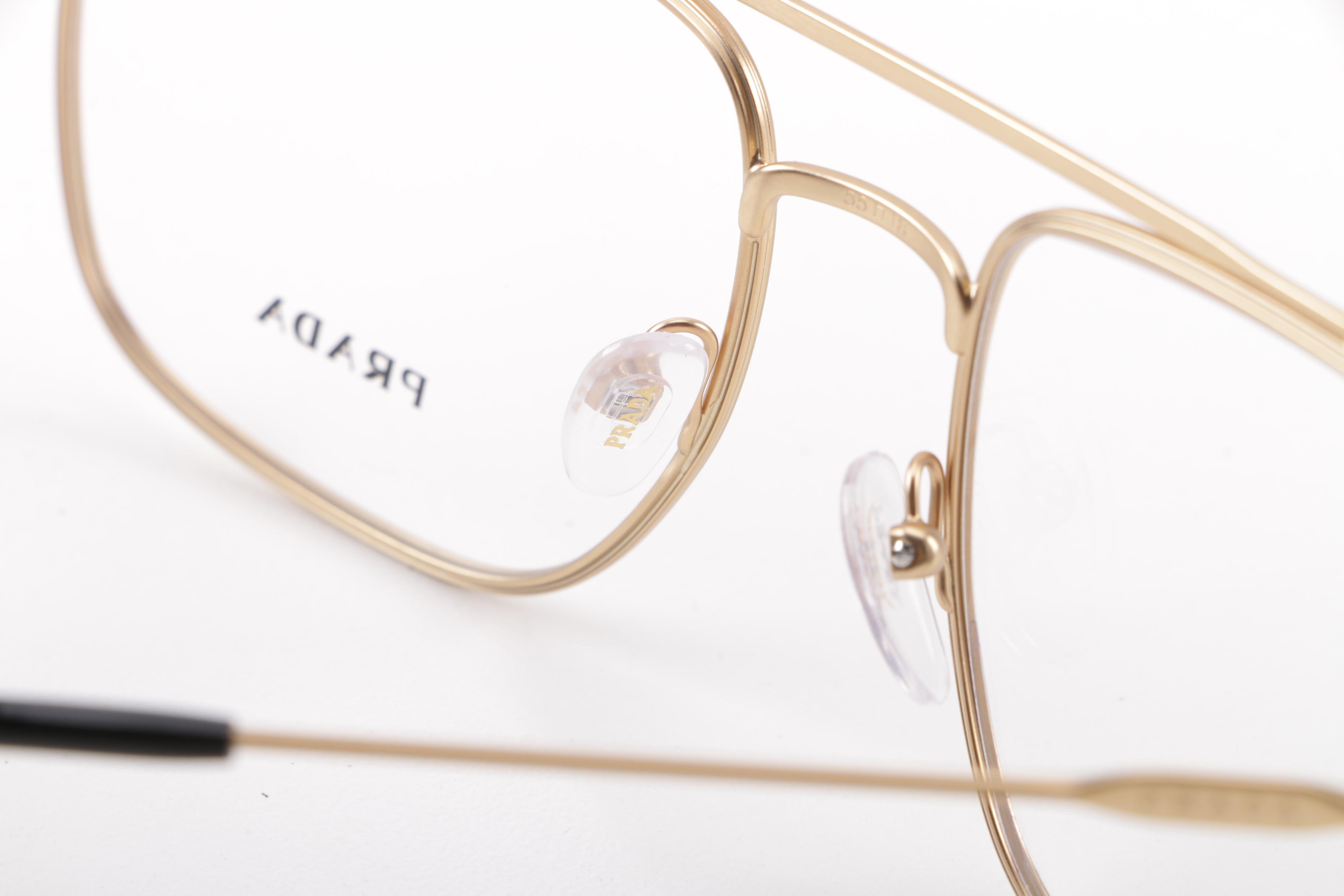 Prada Browline and Journal Wire-Rimmed Eyeglass Frames