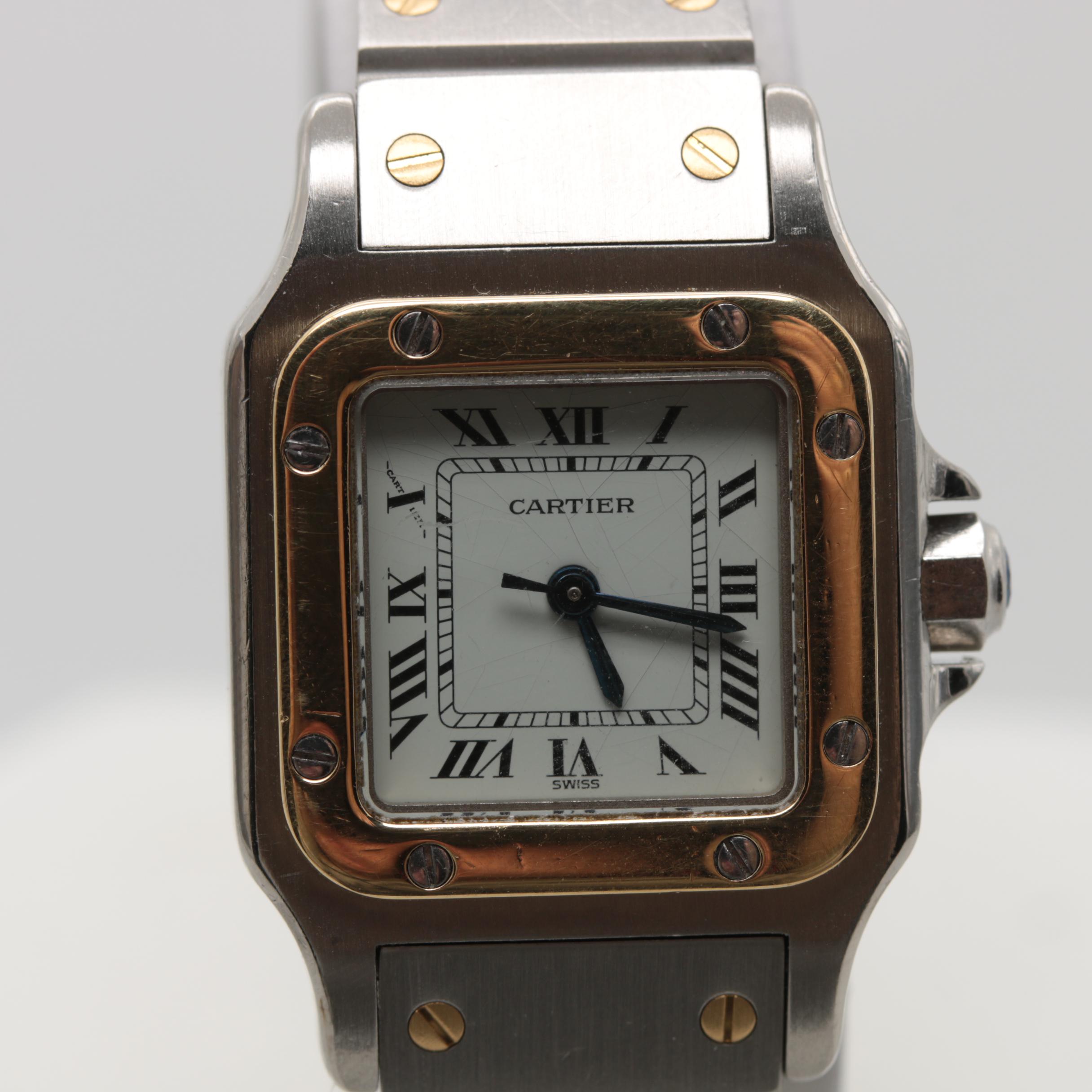 Cartier Santos Galbee Stainless Steel and 18K Yellow Gold Watch