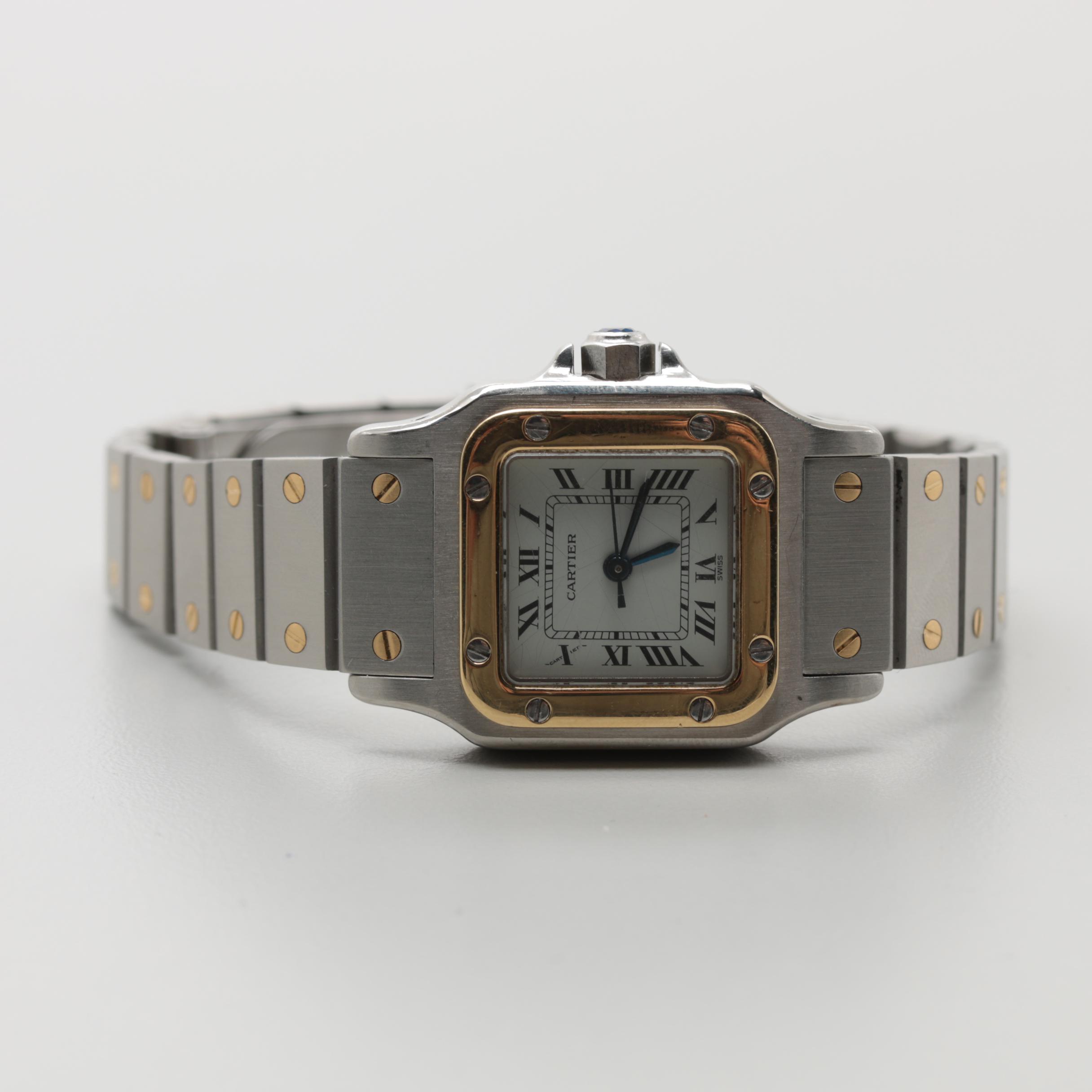 Cartier Santos Galbee Stainless Steel and 18K Yellow Gold Watch