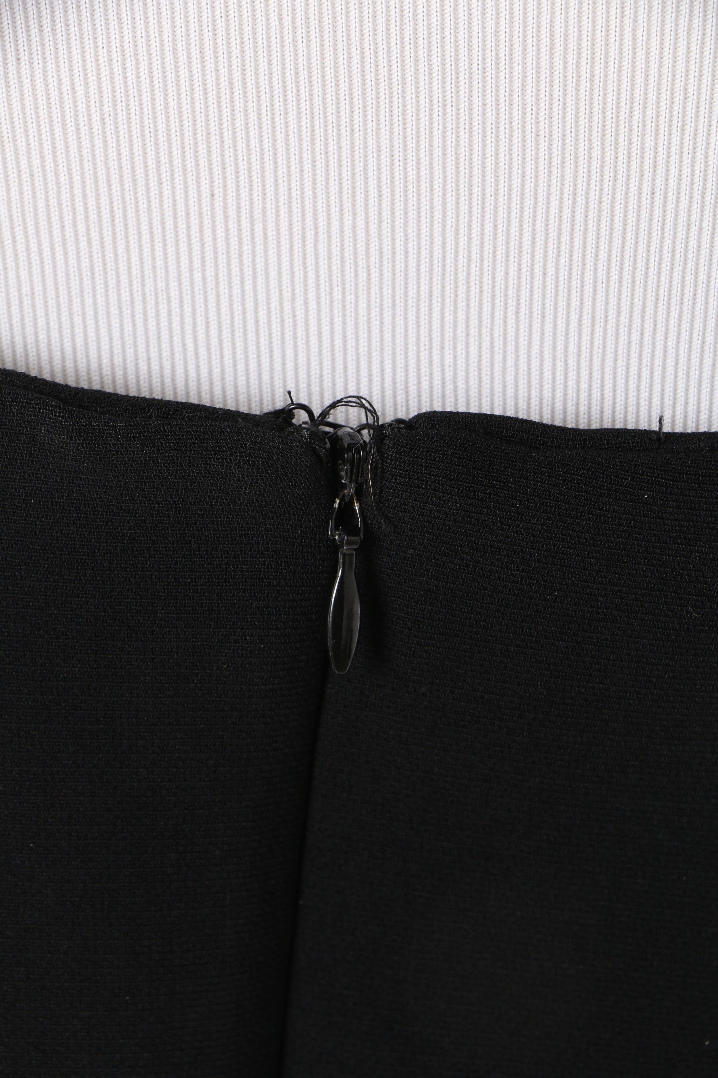 Theia Black and Magenta Sash Silk Sleeveless Cocktail Dress